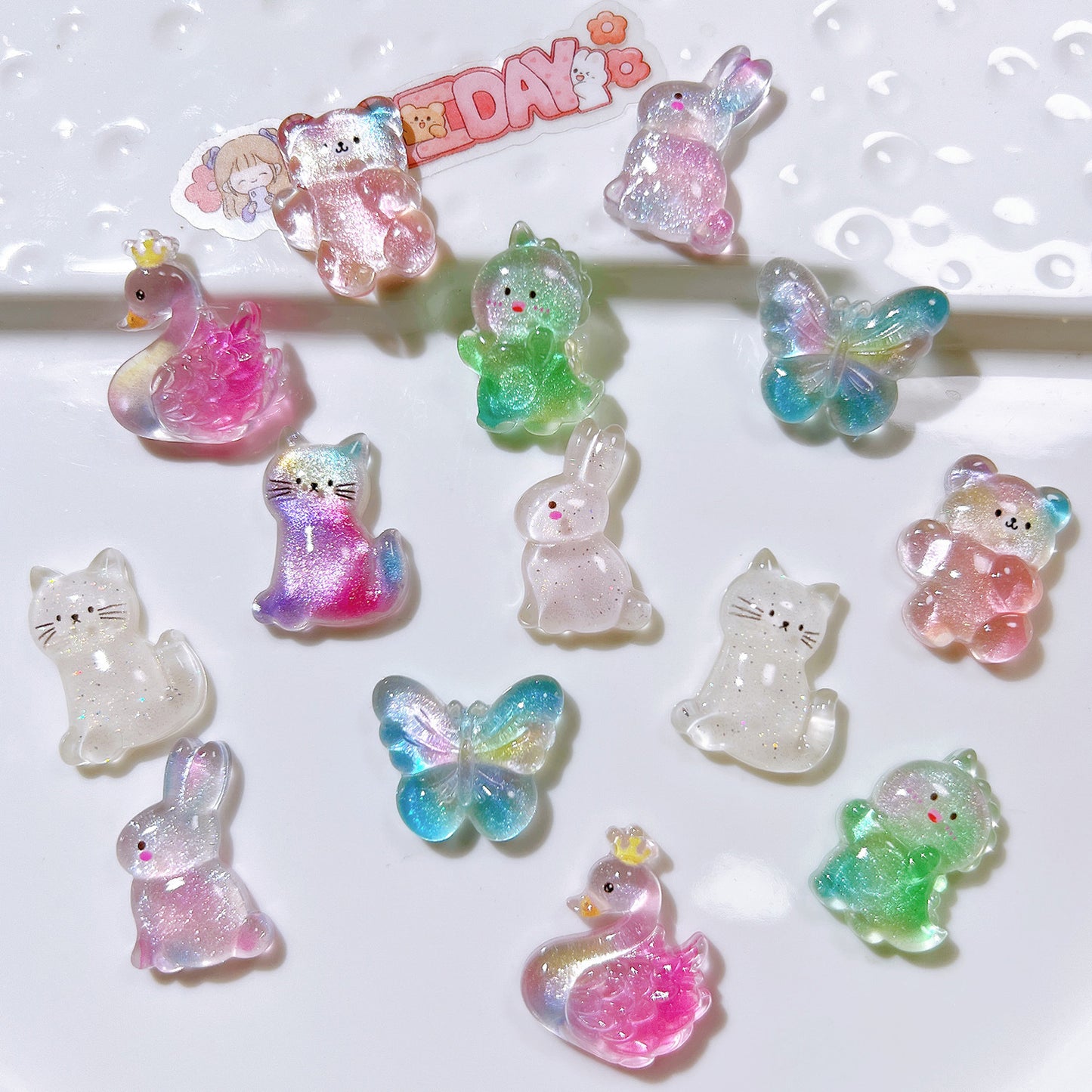 (5pic for1bag)Cutie annimal diy resin charms(pack offline)