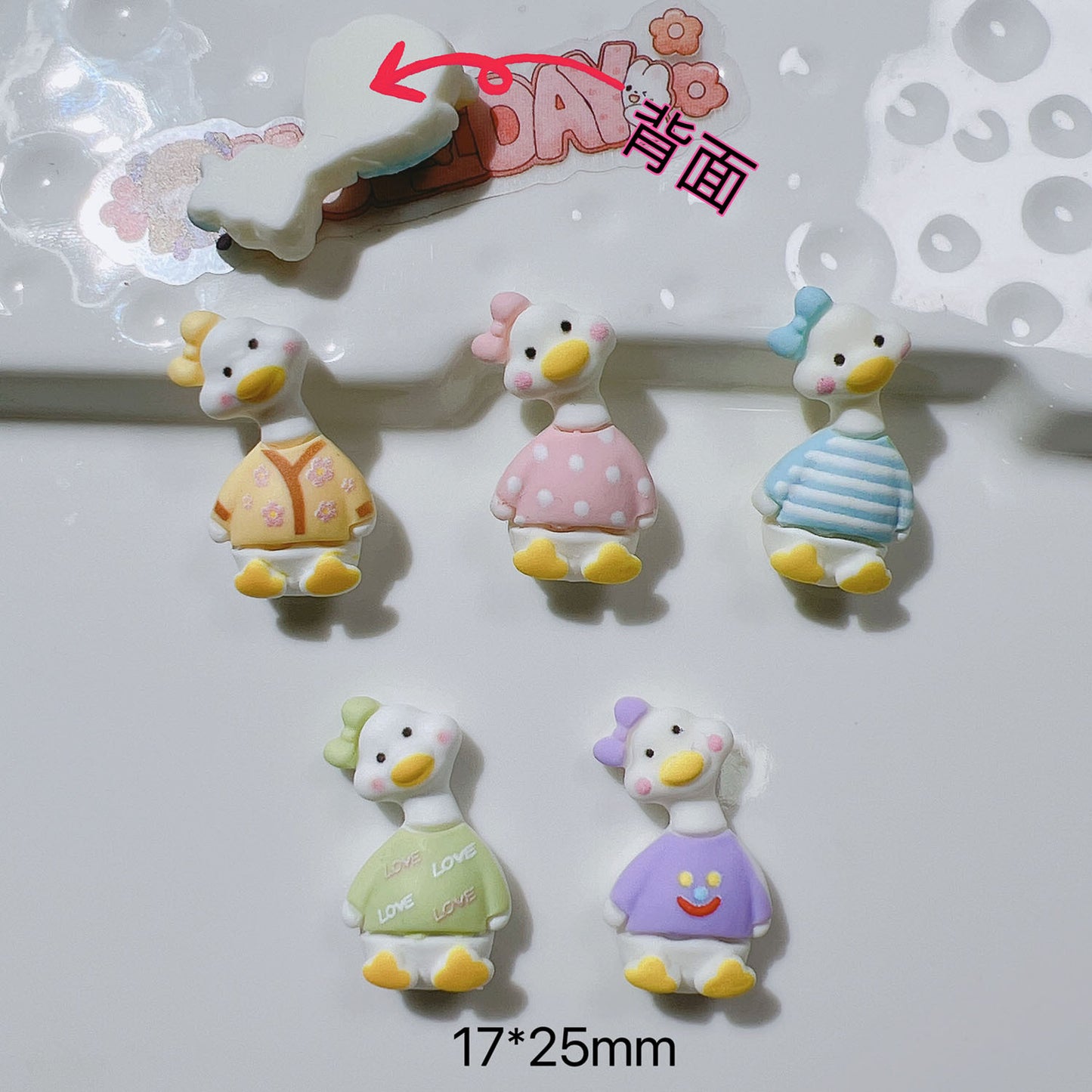 (5pic for 1bag)Cutie Crooked Head Duck Diy Resin Charms (pack Offline)