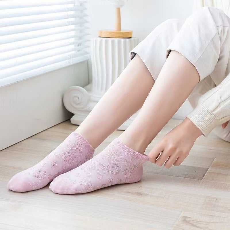 Cute Pastel Ankle Socks for Women | Breathable Cotton Low Cut