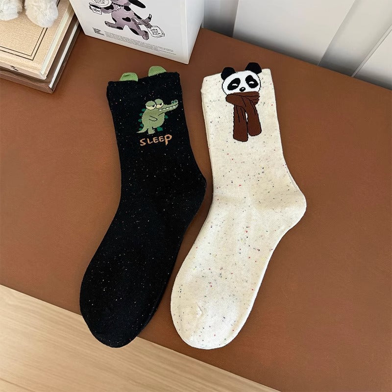 Cute Novelty Crew Socks | Fun Cartoon Patterned Socks for Women