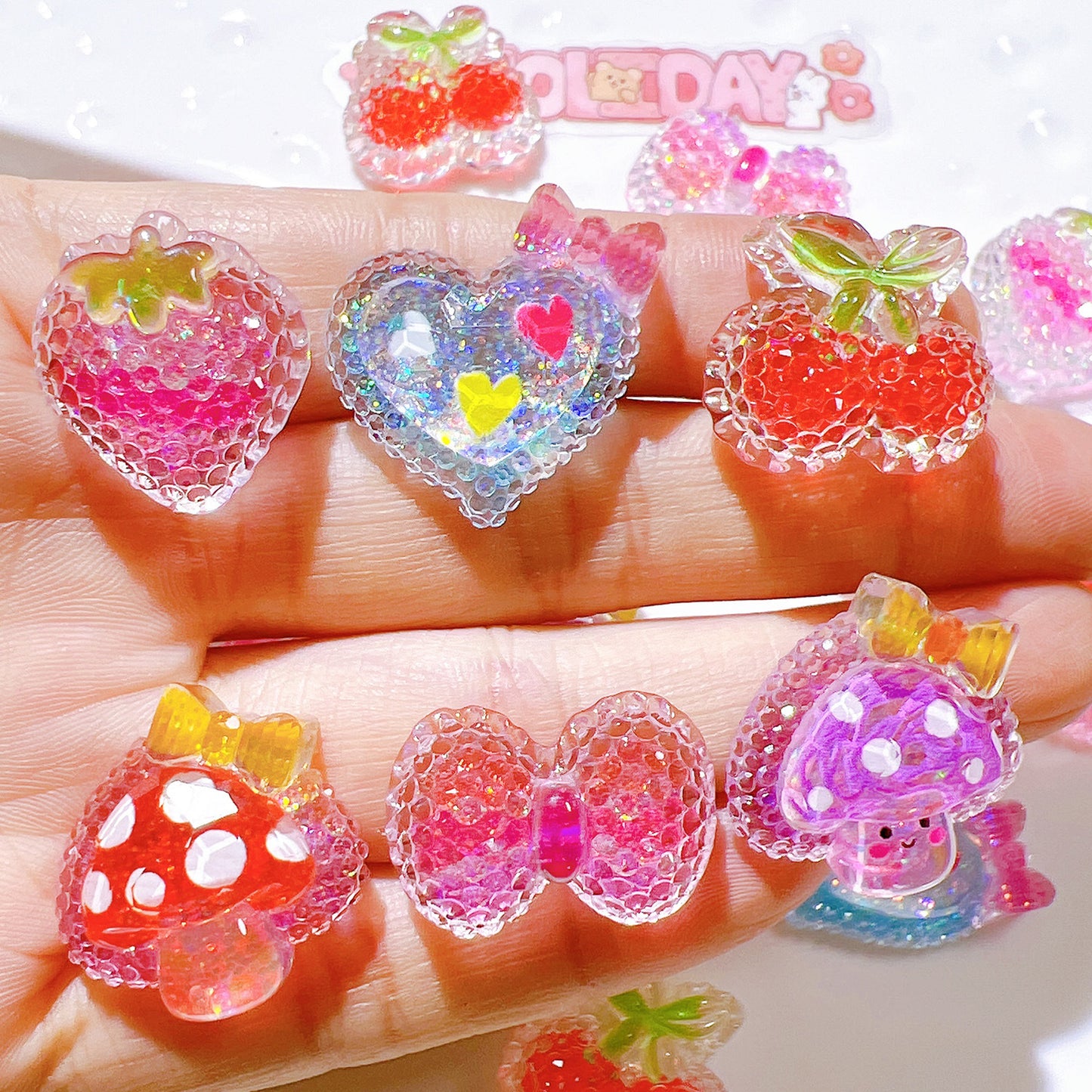 (5pic for1bag)Cutie stars mushrooms diy charms(pack offline)