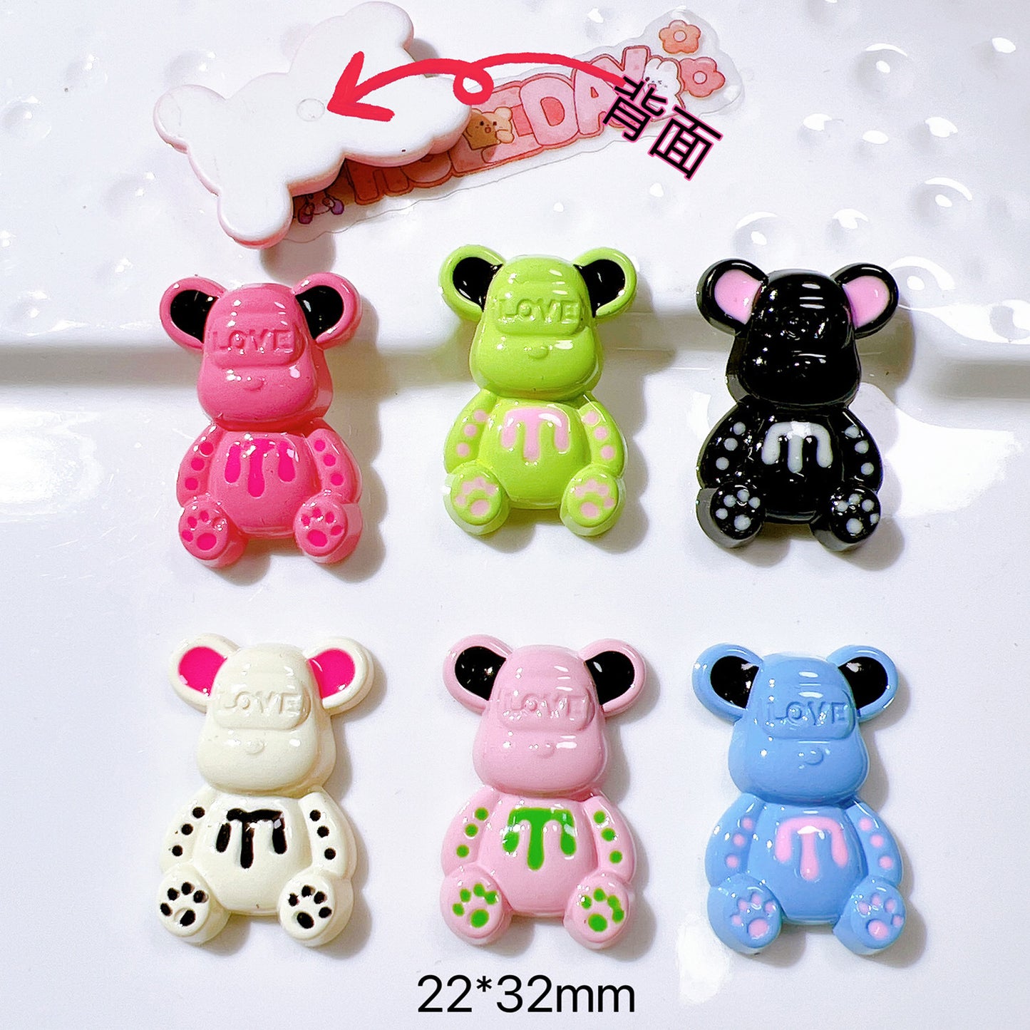 (5pic for1bag)Cutie love bear diy charms (pack offline)