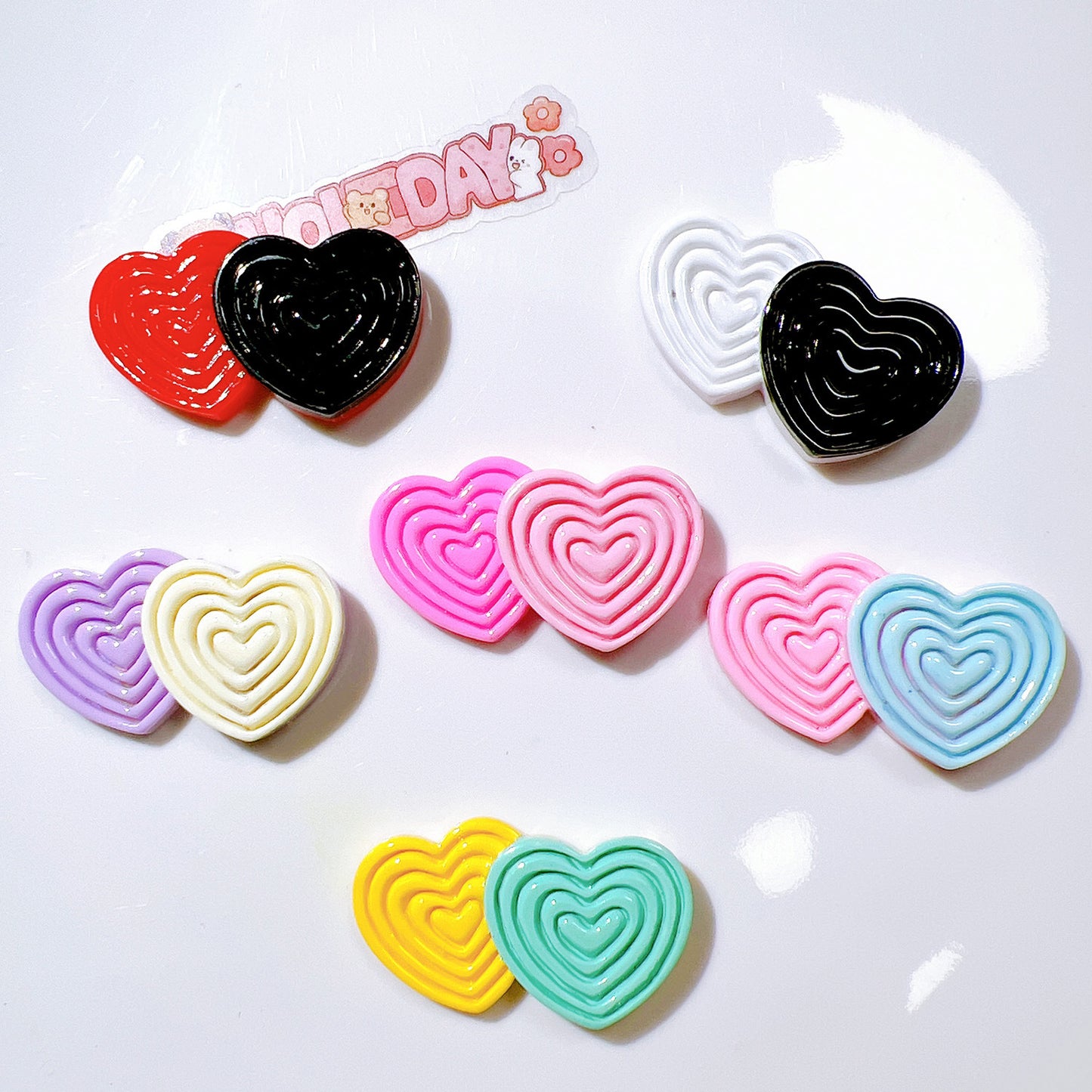 (5pic for1bag)Cutie double love diy resin charms(pack offline)