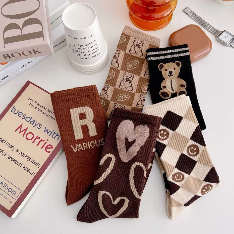 Cozy Patterned Crew Socks for Women | Warm Winter Socks