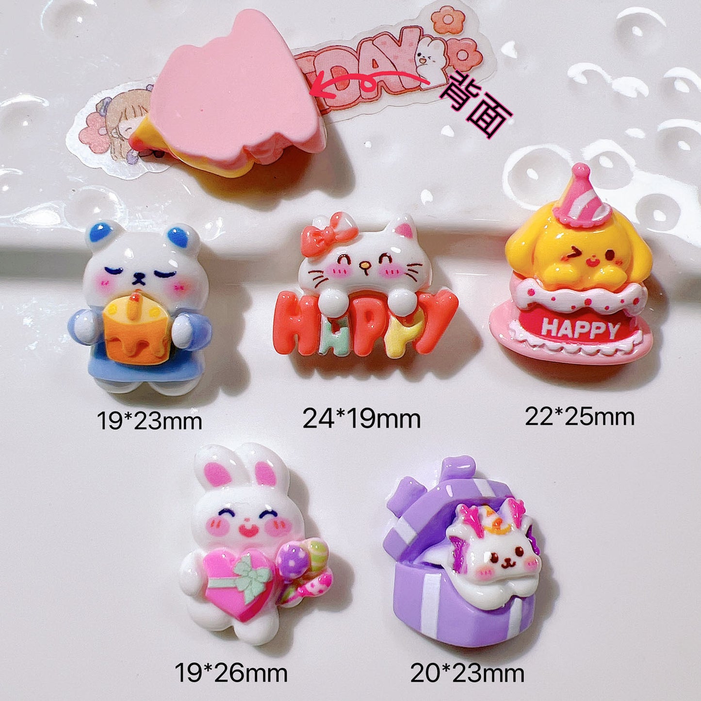 (5pic for 1bag)Cutie Happy Cat Cake Diy Resin Charms (pack Offline)