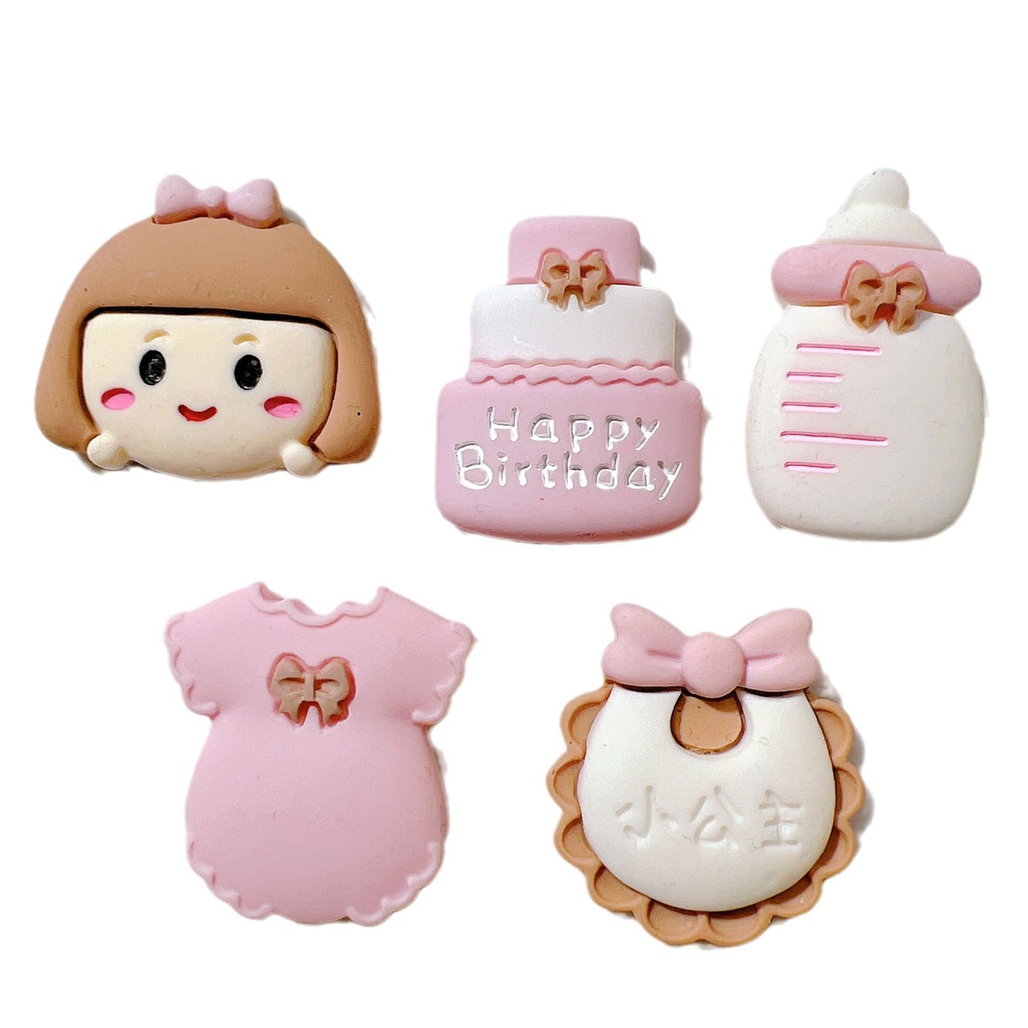 (5pic for 1bag)Cutie Girl Bibs Diy Resin Charms (pack Offline)