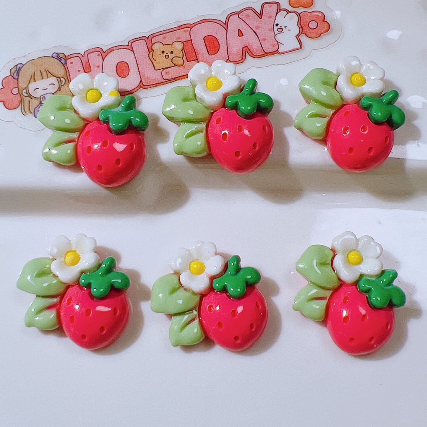 (5pic for 1bag)Cutie small strawberry diy resin charmss(pack offline)