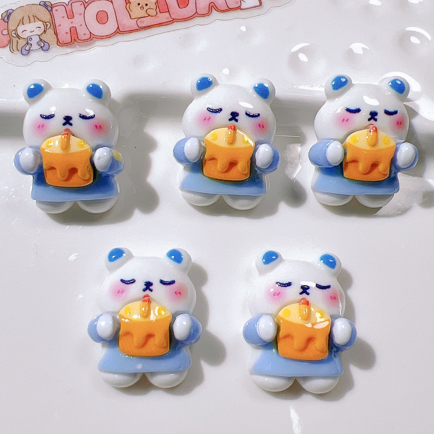 (5pic for 1bag)Cutie Happy Cat Cake Diy Resin Charms (pack Offline)