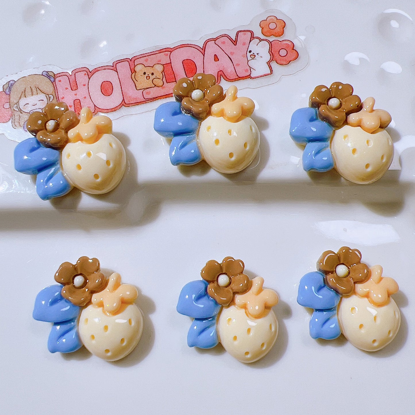 (5pic for 1bag)Cutie small strawberry diy resin charmss(pack offline)