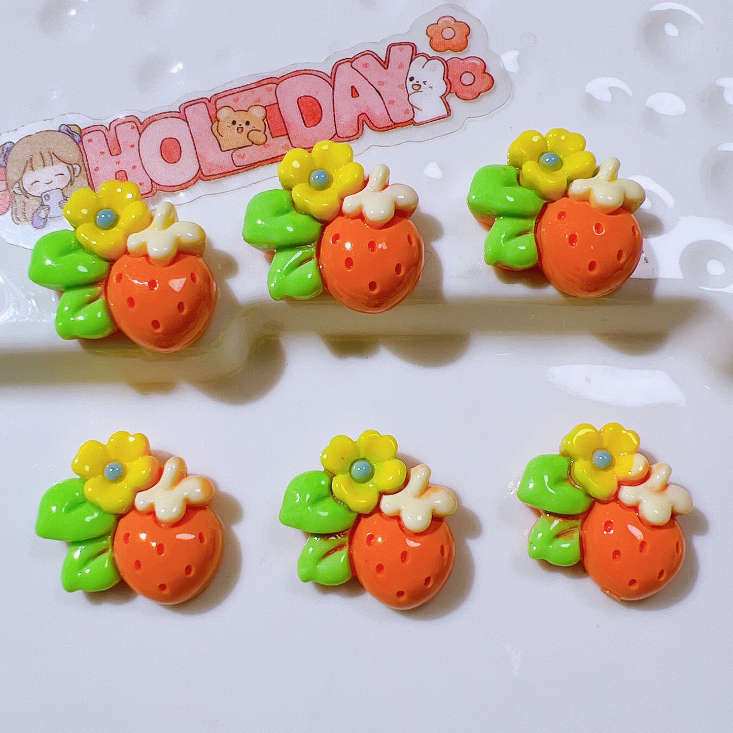 (5pic for 1bag)Cutie small strawberry diy resin charmss(pack offline)