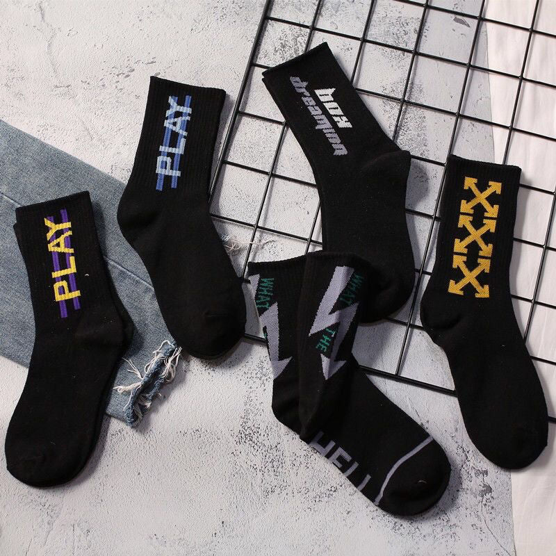 Trendy Graphic Crew Socks | Unisex Cotton Athletic Basketball Socks