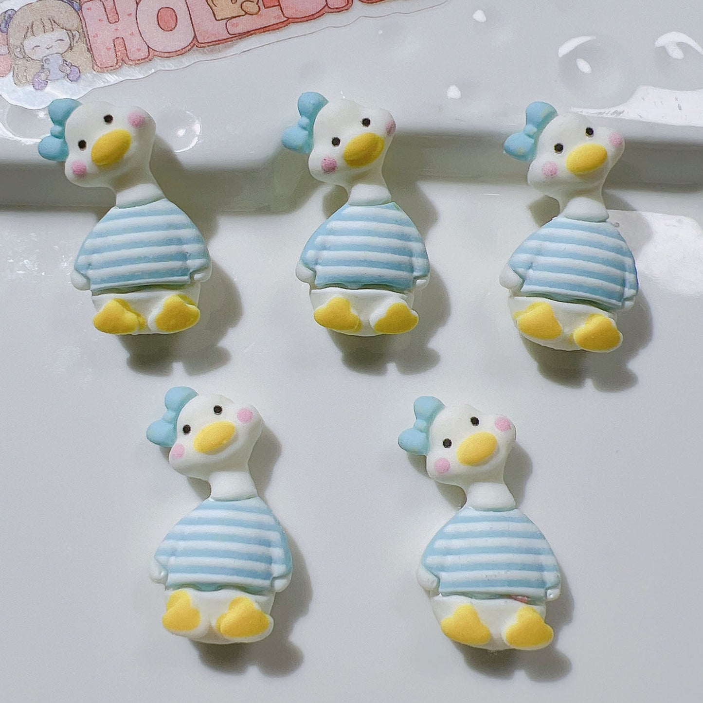 (5pic for 1bag)Cutie Crooked Head Duck Diy Resin Charms (pack Offline)