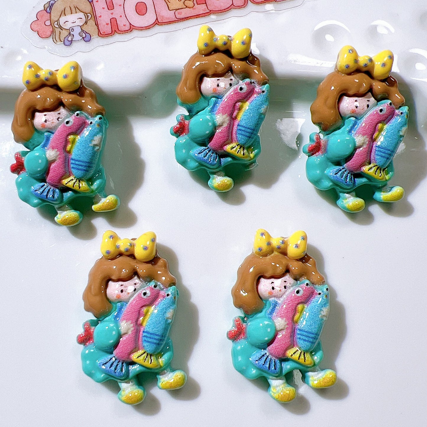 (5pic for 1 Bag) Cutie Constellation Girls DIY Resin Charms (Pack Offline)