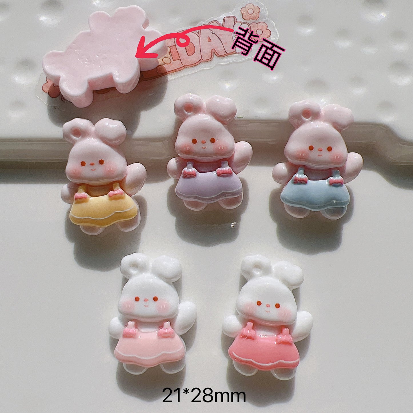 (5pic for 1bag)Cutie rabbit diy resin charms(pack offline)
