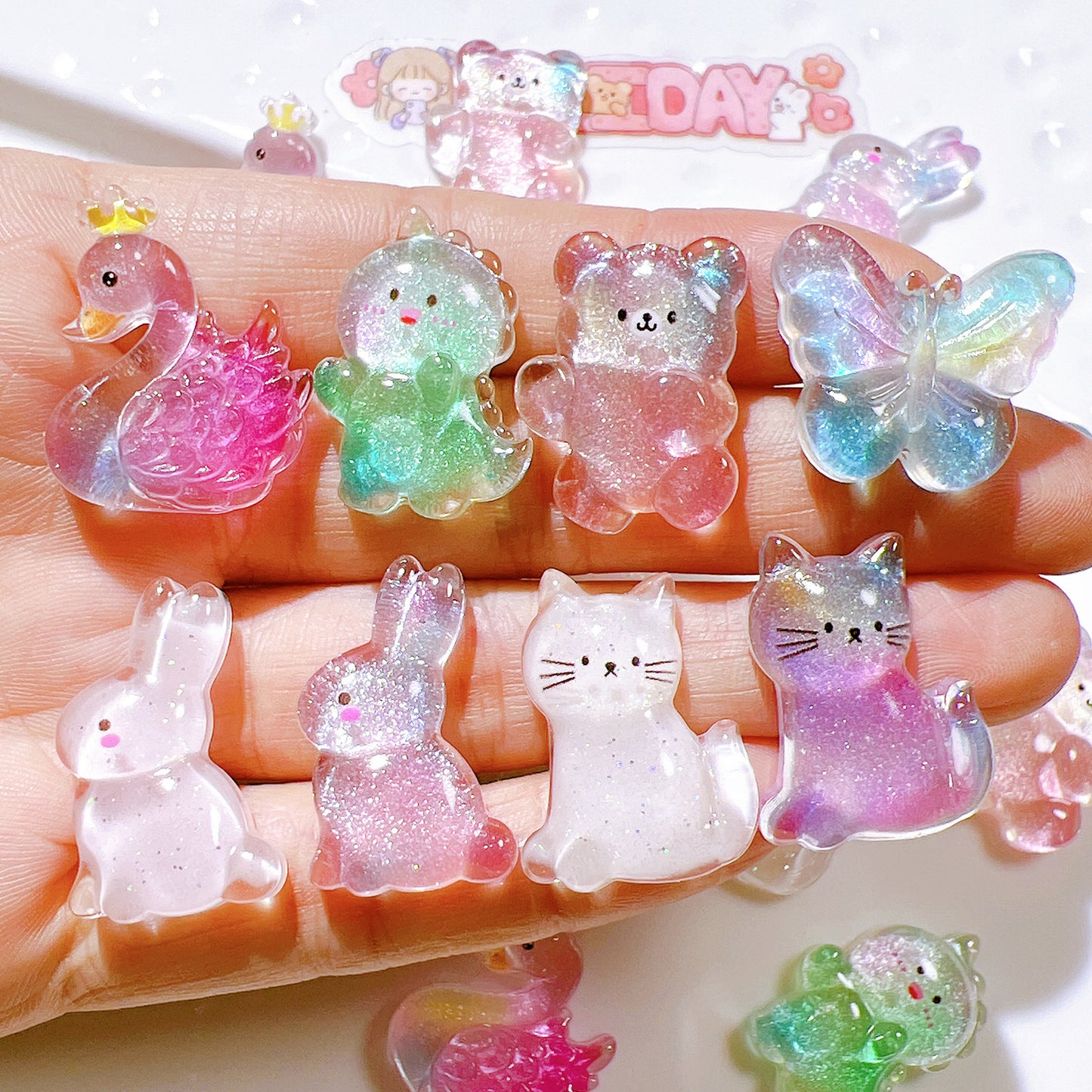 (5pic for1bag)Cutie annimal diy resin charms(pack offline)