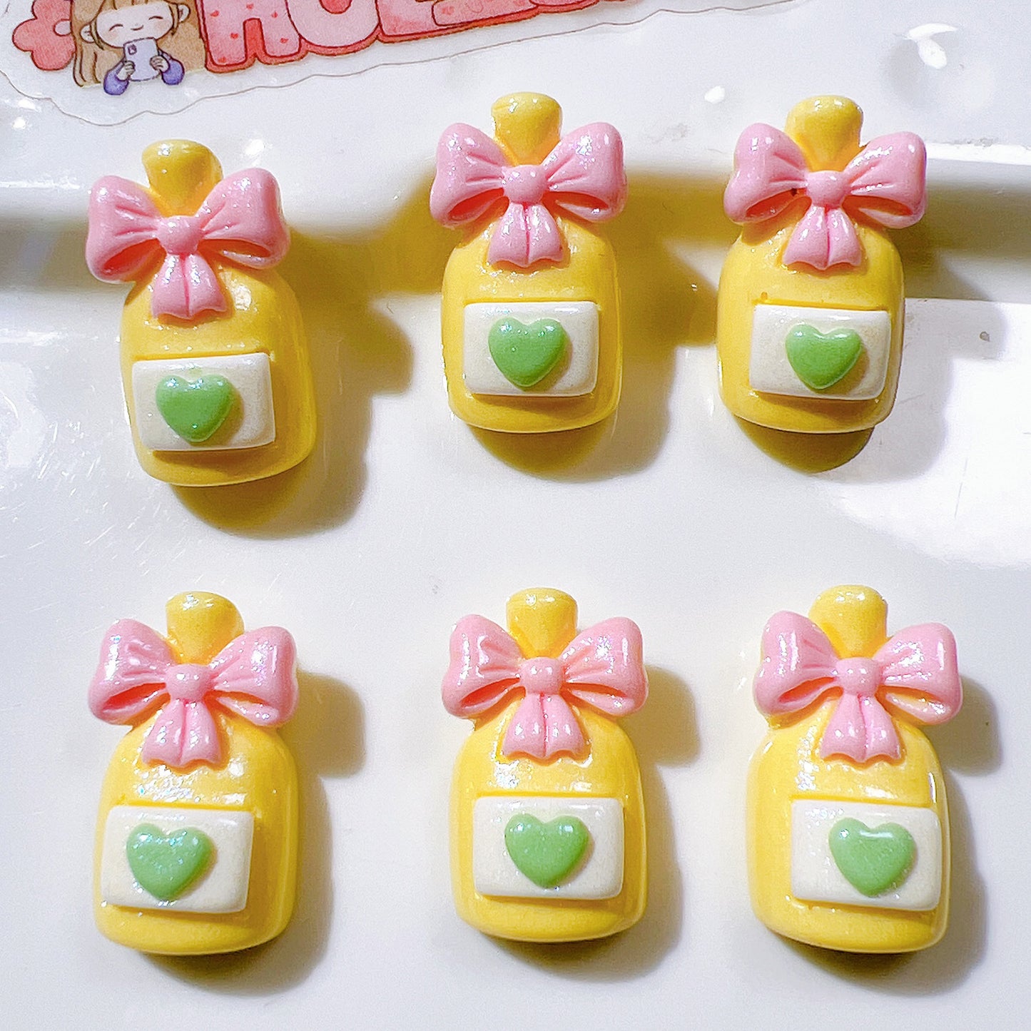 (5pic for1bag)Cutie pearl bow bottle diy resin charms(pack offline)