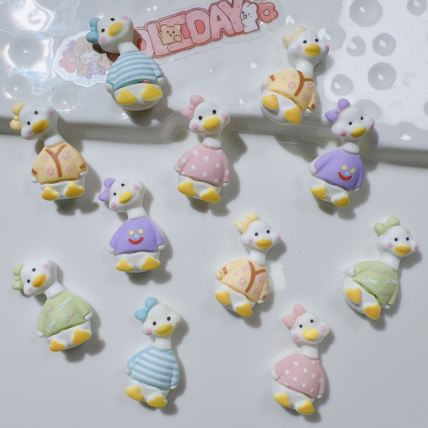 (5pic for 1bag)Cutie Crooked Head Duck Diy Resin Charms (pack Offline)