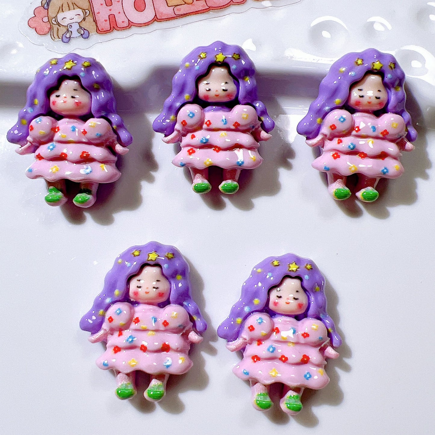 (5pic for 1 Bag) Cutie Constellation Girls DIY Resin Charms (Pack Offline)