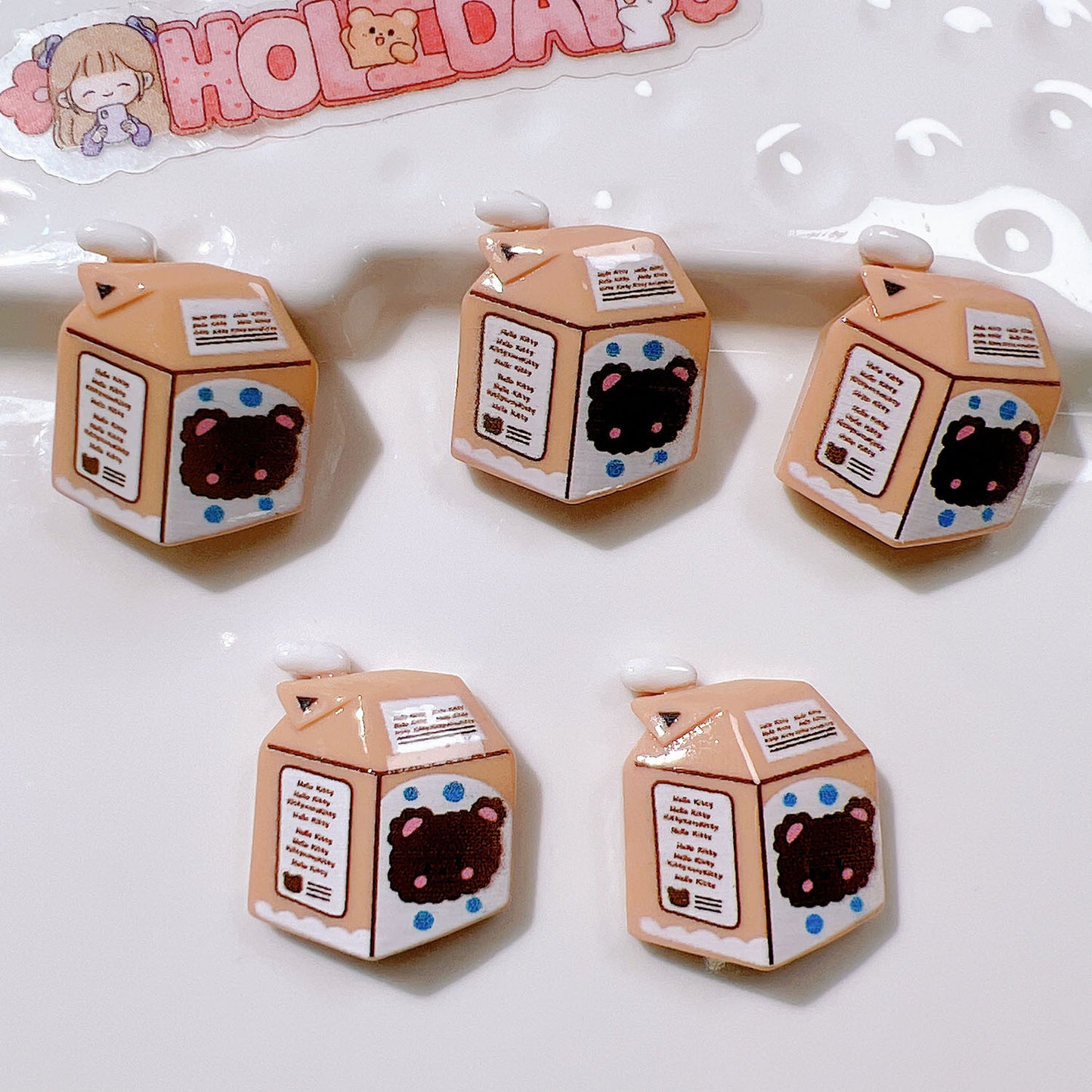 (5pic for 1bag)Cutie biscuit bear diy resin charms (pack offline)