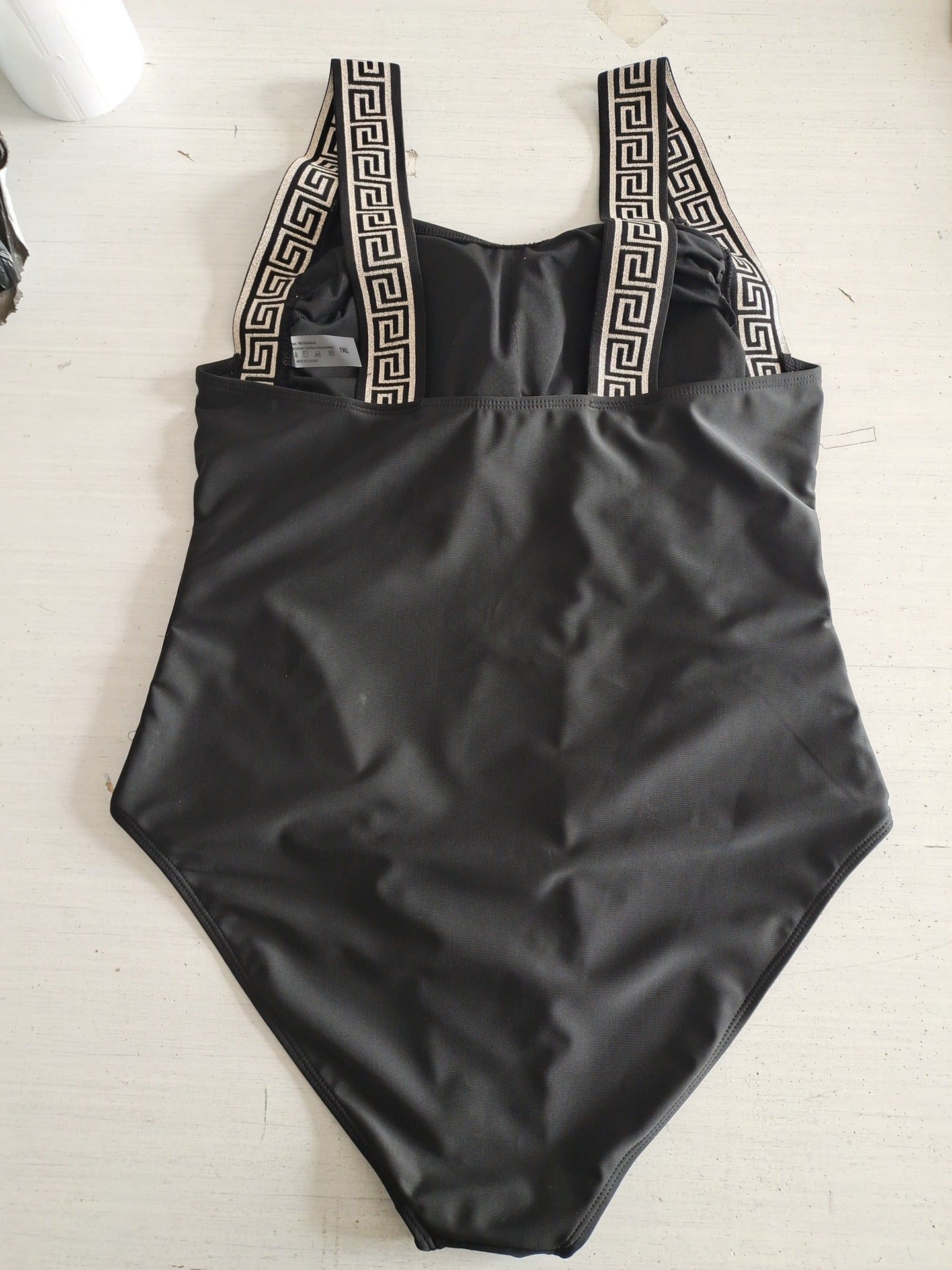 Black Plus Size Trimmed One-Piece Swimsuit | Curvy Swimwear