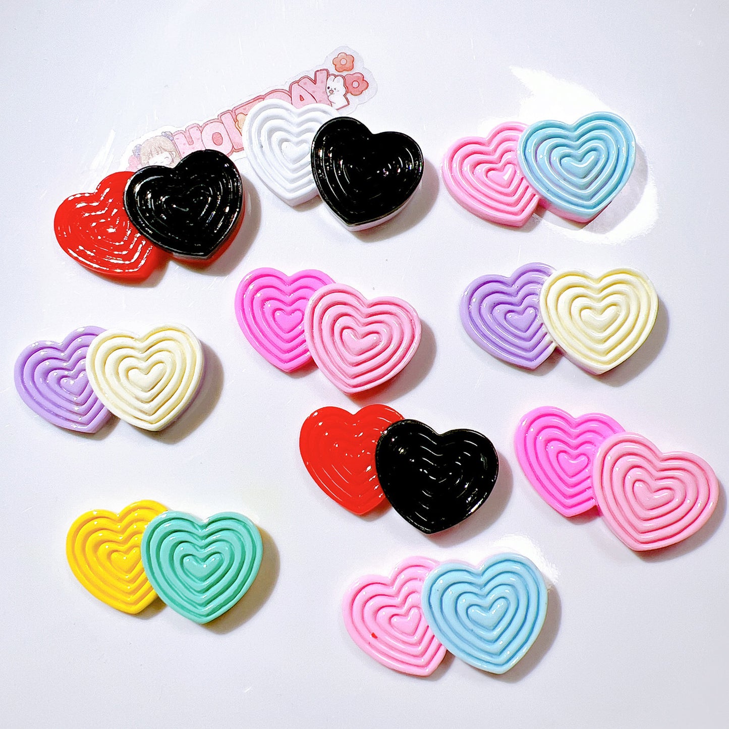 (5pic for1bag)Cutie double love diy resin charms(pack offline)