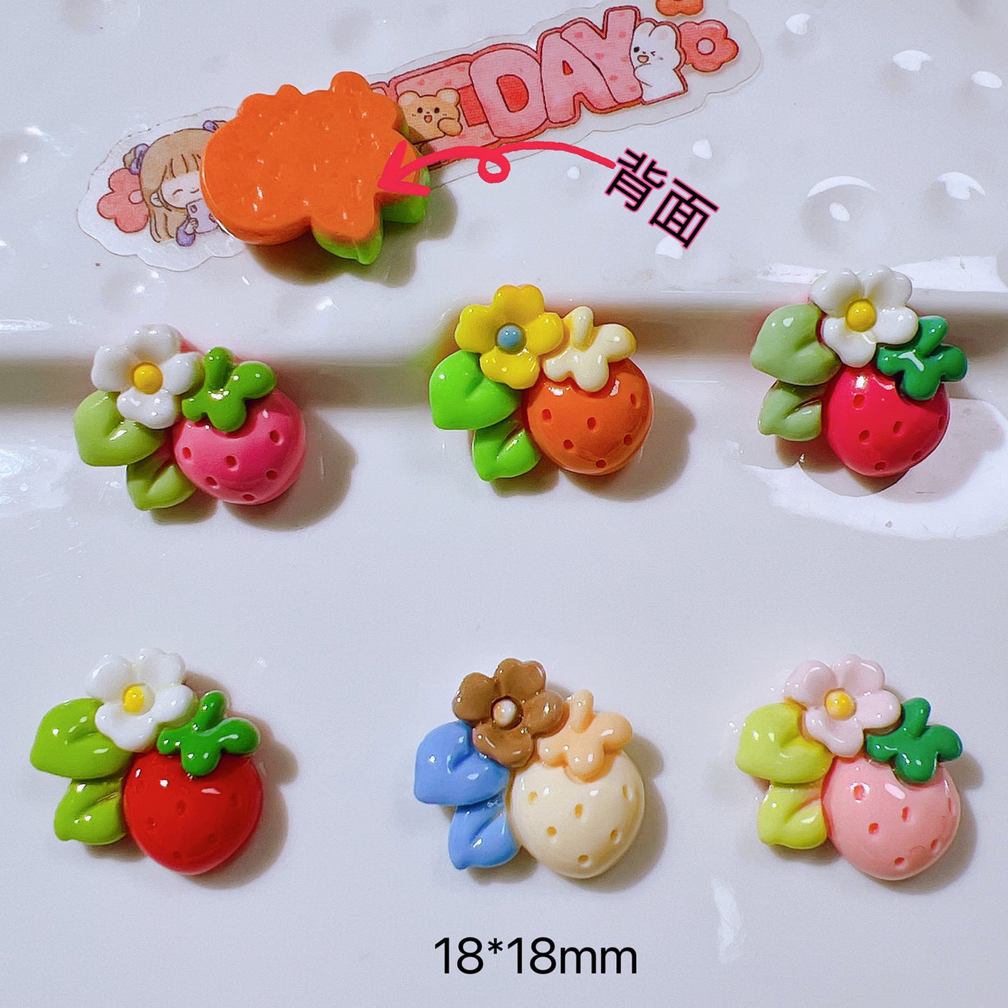 (5pic for 1bag)Cutie small strawberry diy resin charmss(pack offline)