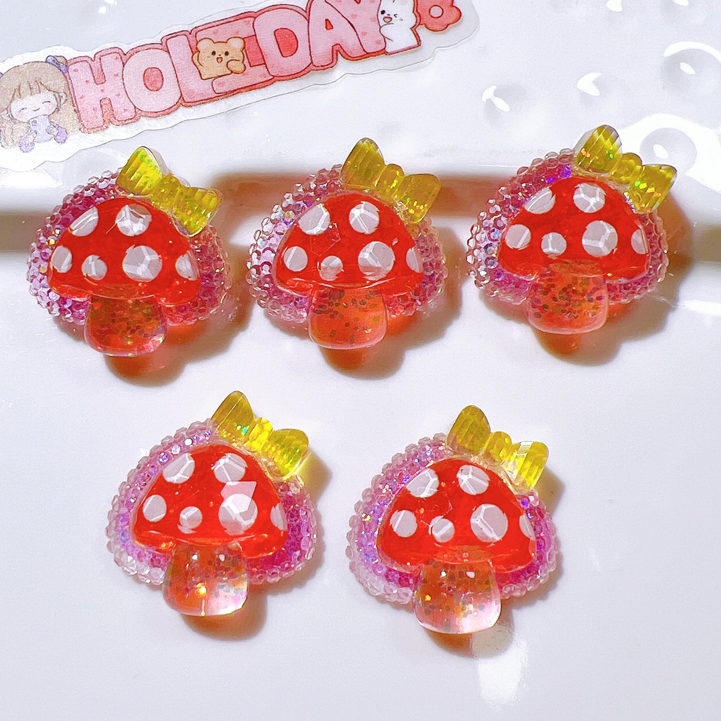 (5pic for1bag)Cutie stars mushrooms diy charms(pack offline)