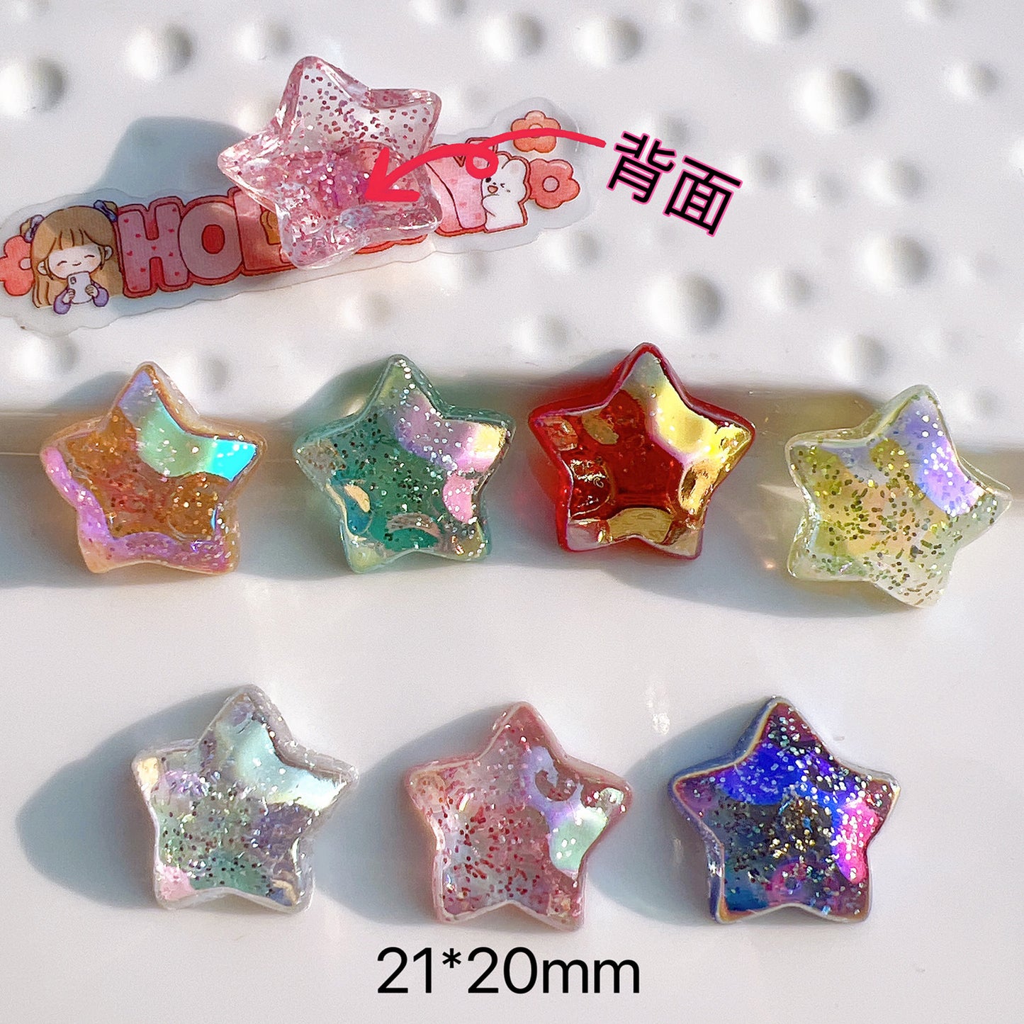 (5picfor1bag) Cutie Acrylic Star Diy Charms Acrylic Star (Pack Offline)