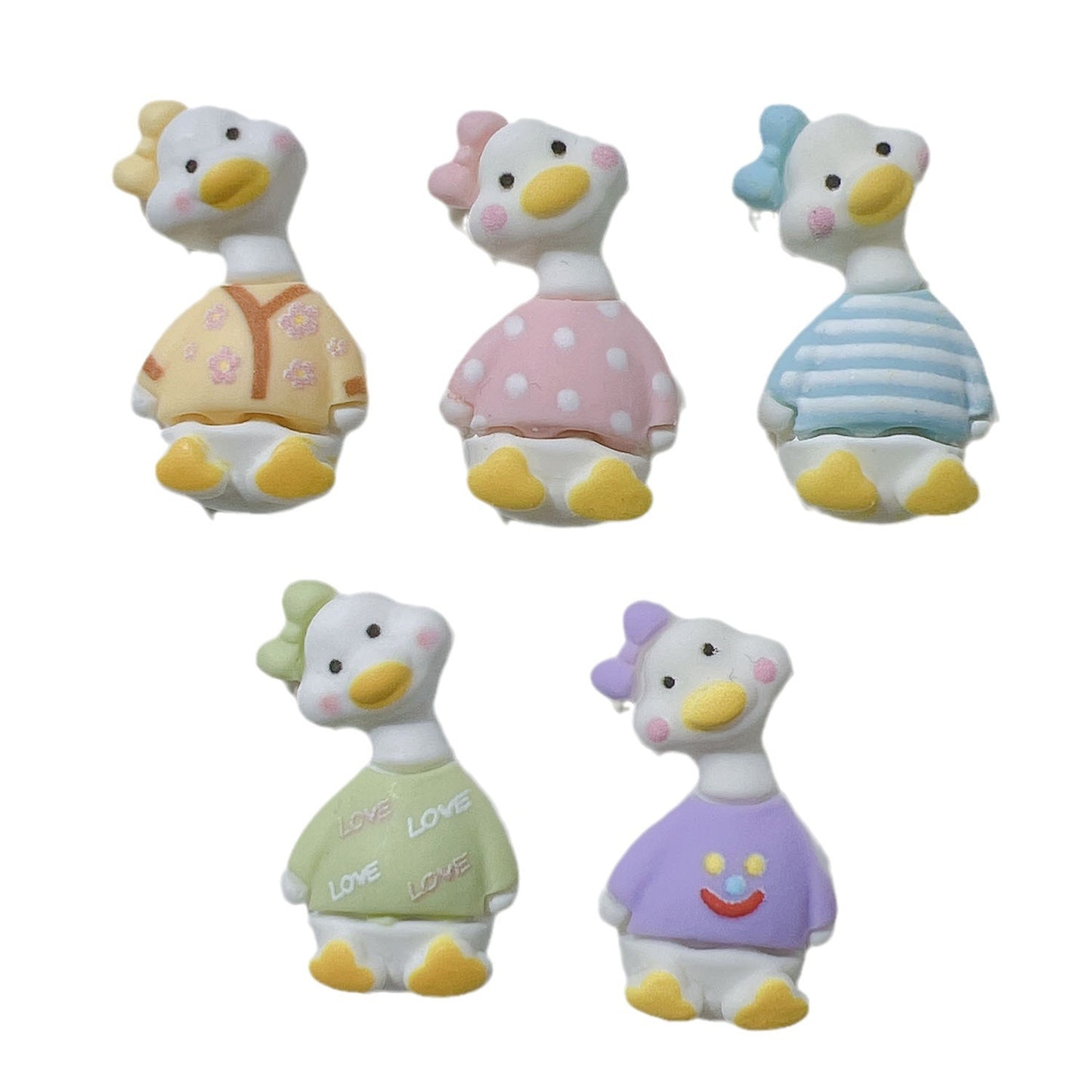 (5pic for 1bag)Cutie Crooked Head Duck Diy Resin Charms (pack Offline)