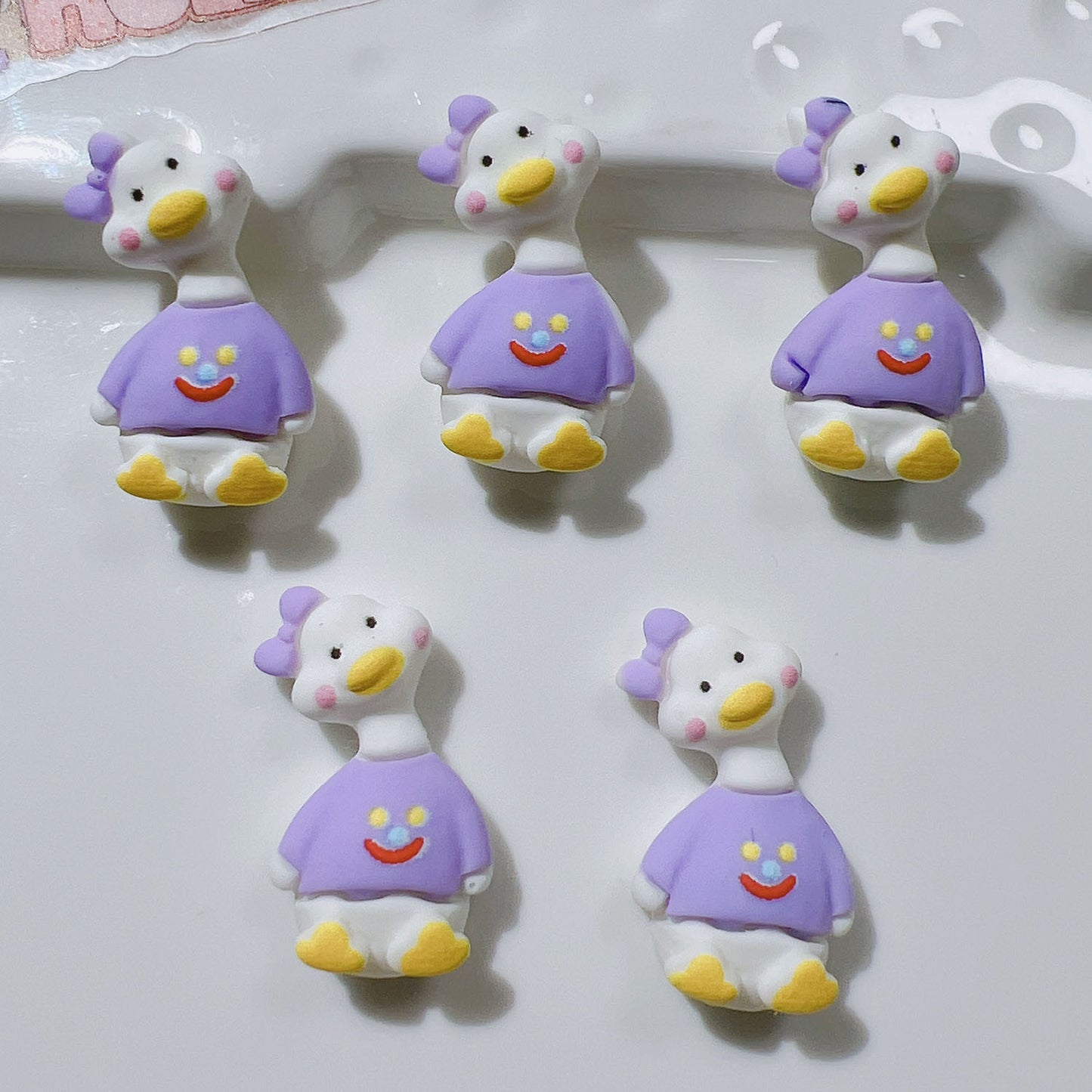 (5pic for 1bag)Cutie Crooked Head Duck Diy Resin Charms (pack Offline)