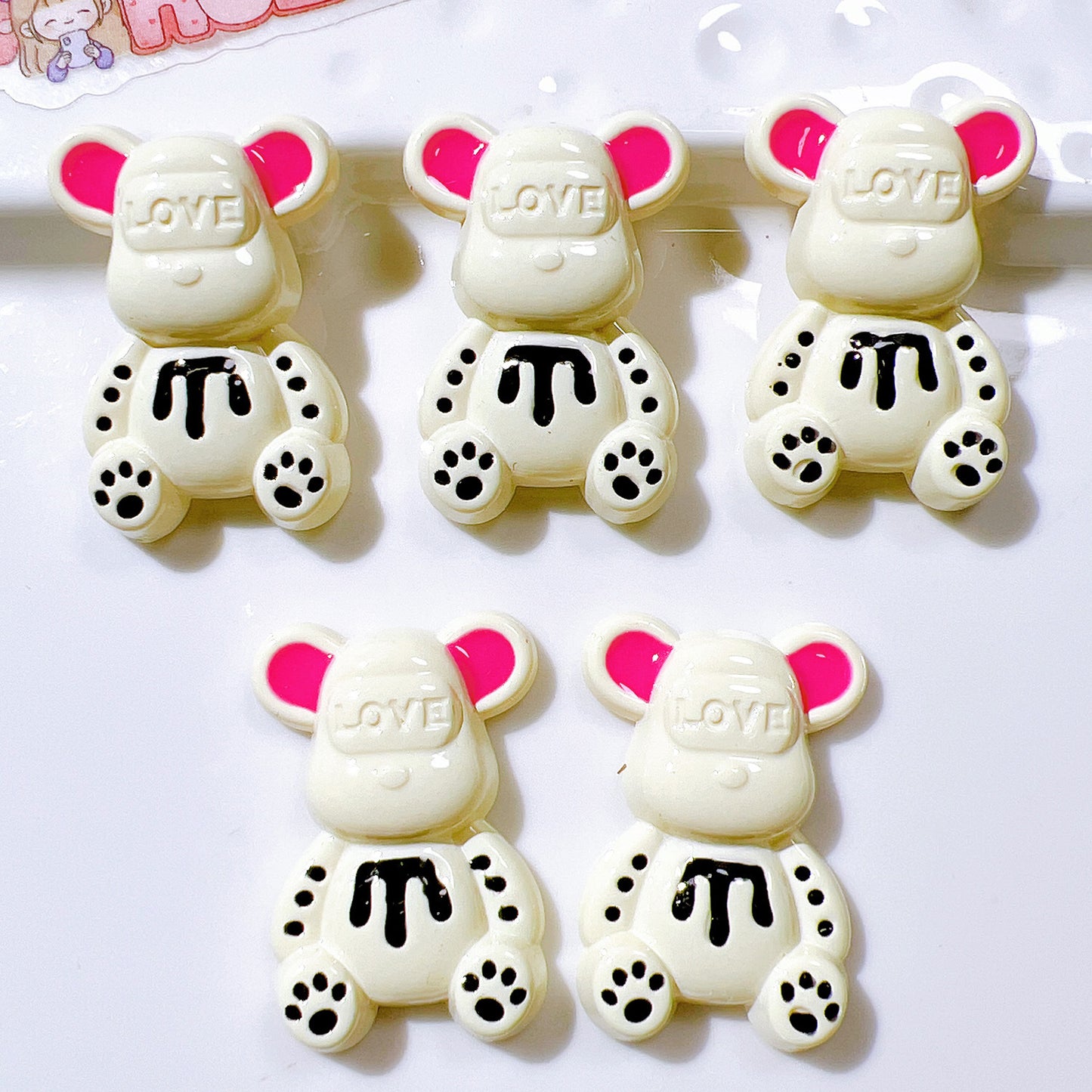 (5pic for1bag)Cutie love bear diy charms (pack offline)