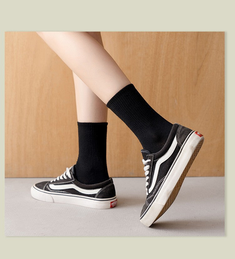 Non-Slip Solid Cotton Athletic Socks | Unisex Everyday Socks