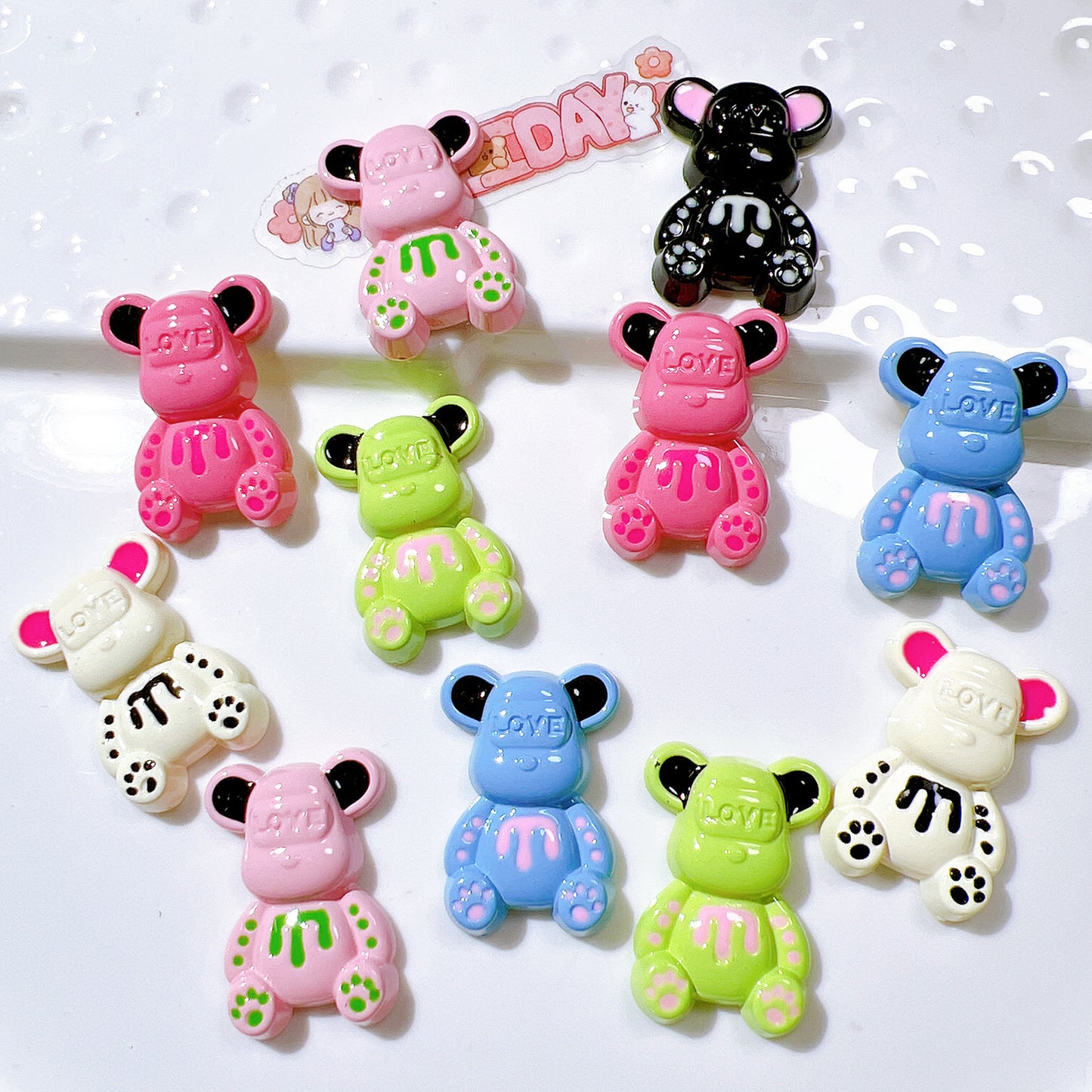 (5pic for1bag)Cutie love bear diy charms (pack offline)