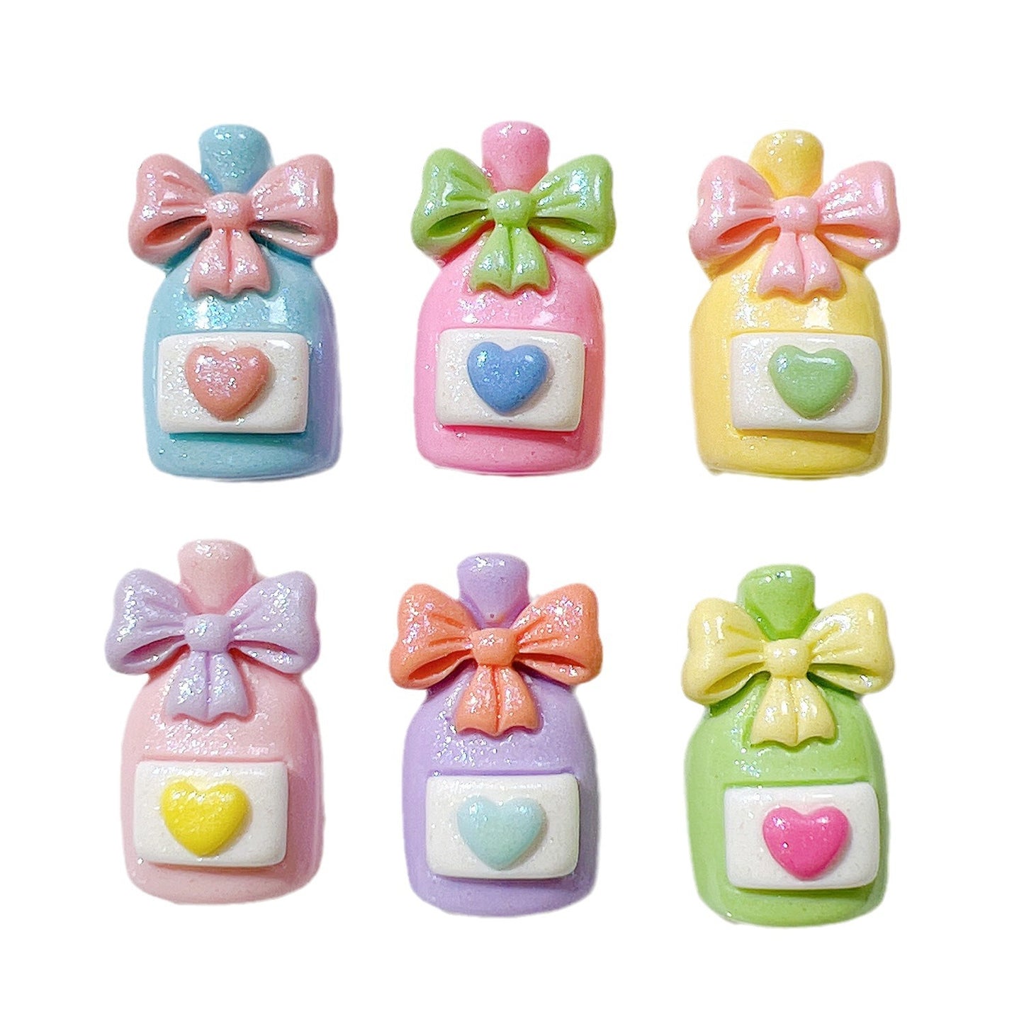 (5pic for1bag)Cutie pearl bow bottle diy resin charms(pack offline)