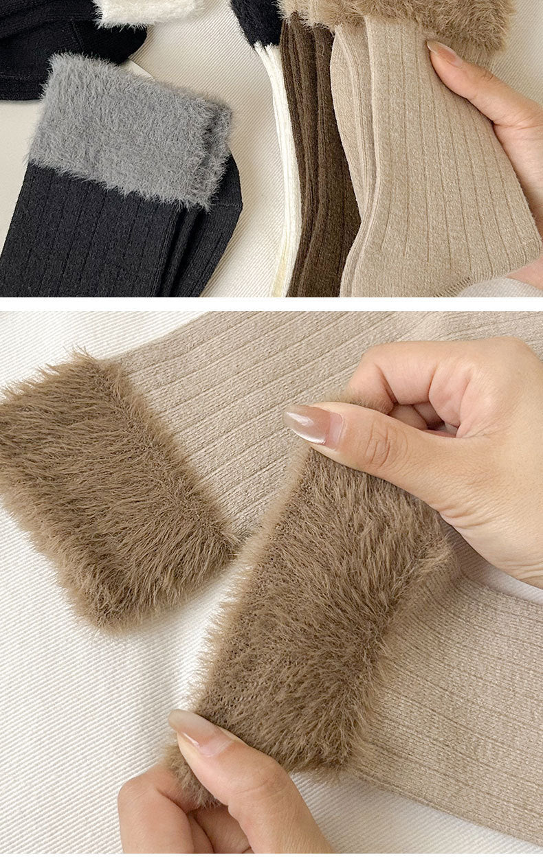 Fuzzy Cozy Crew Socks | Warm Winter Socks for Women