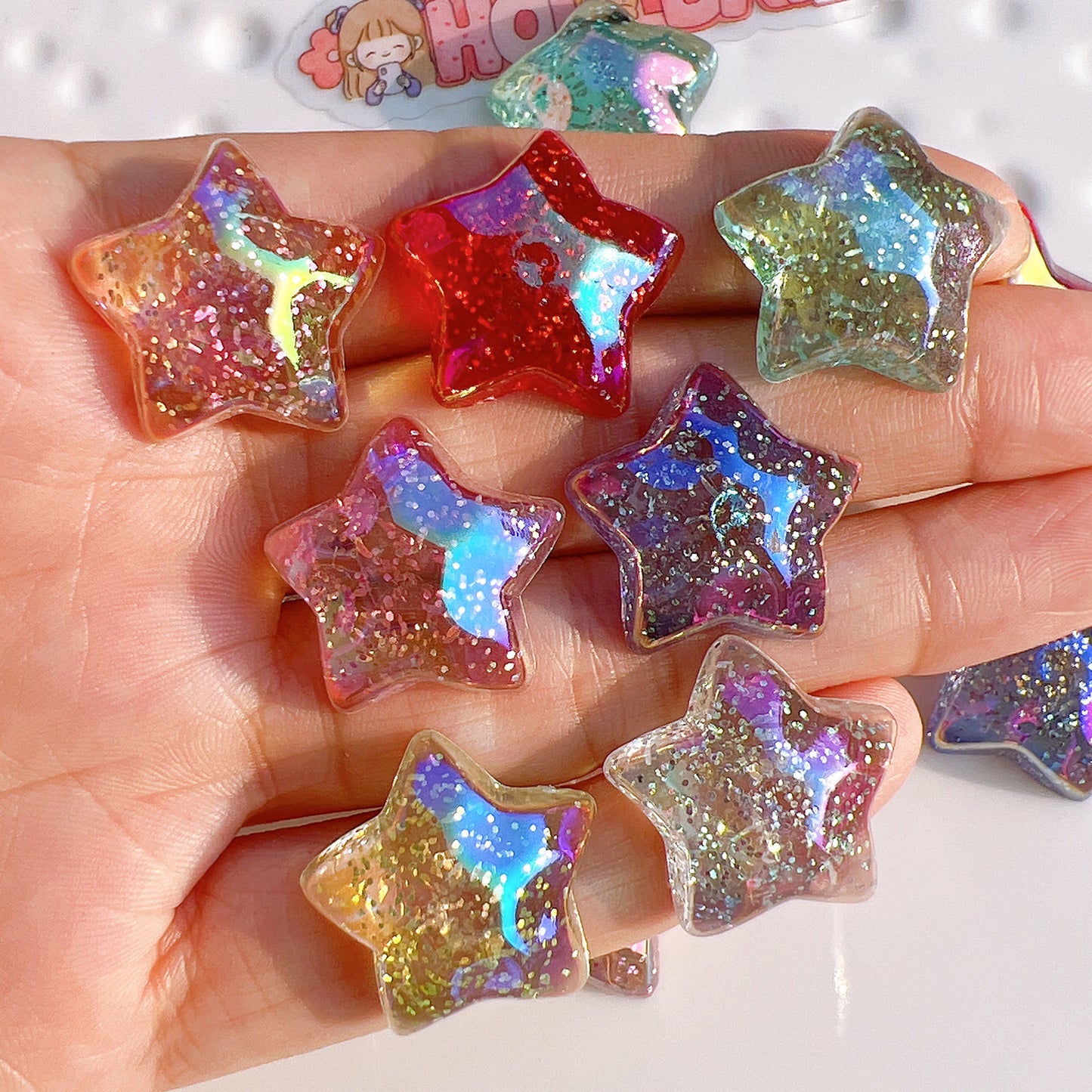 (5picfor1bag) Cutie Acrylic Star Diy Charms Acrylic Star (Pack Offline)