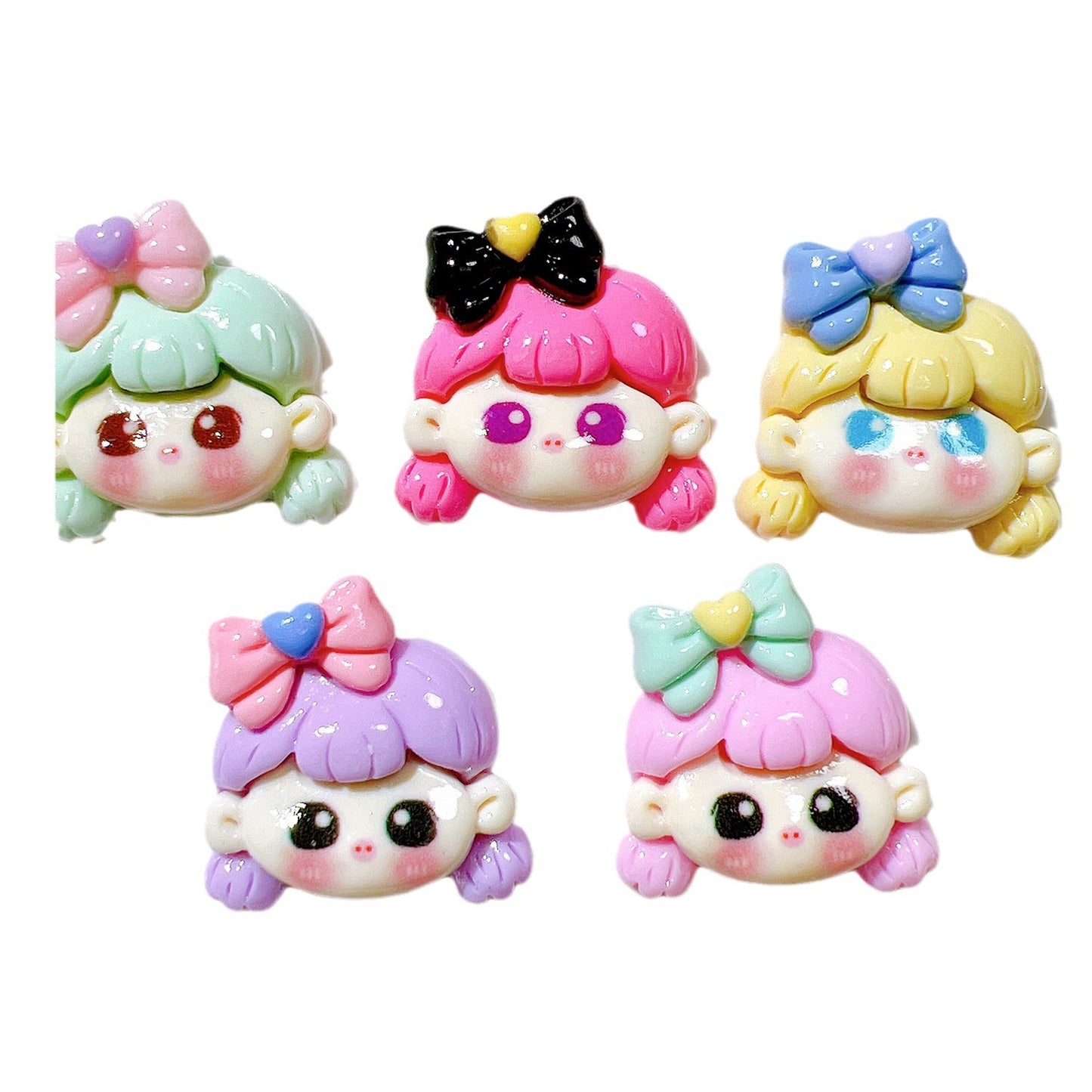 (5pic for1bag)Cutie bow tie girl diy resin charms(pack offline)