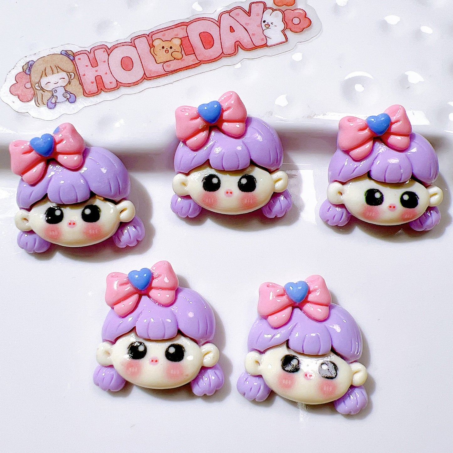 (5pic for1bag)Cutie bow tie girl diy resin charms(pack offline)