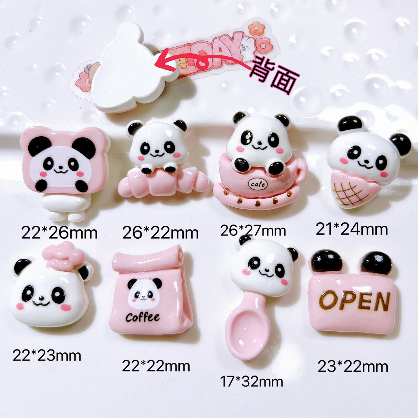 (5pic for1bag)Cutie diy charms resin patches handmade materials cream glue phone case diy kids hair accessories accessories pink bread bear