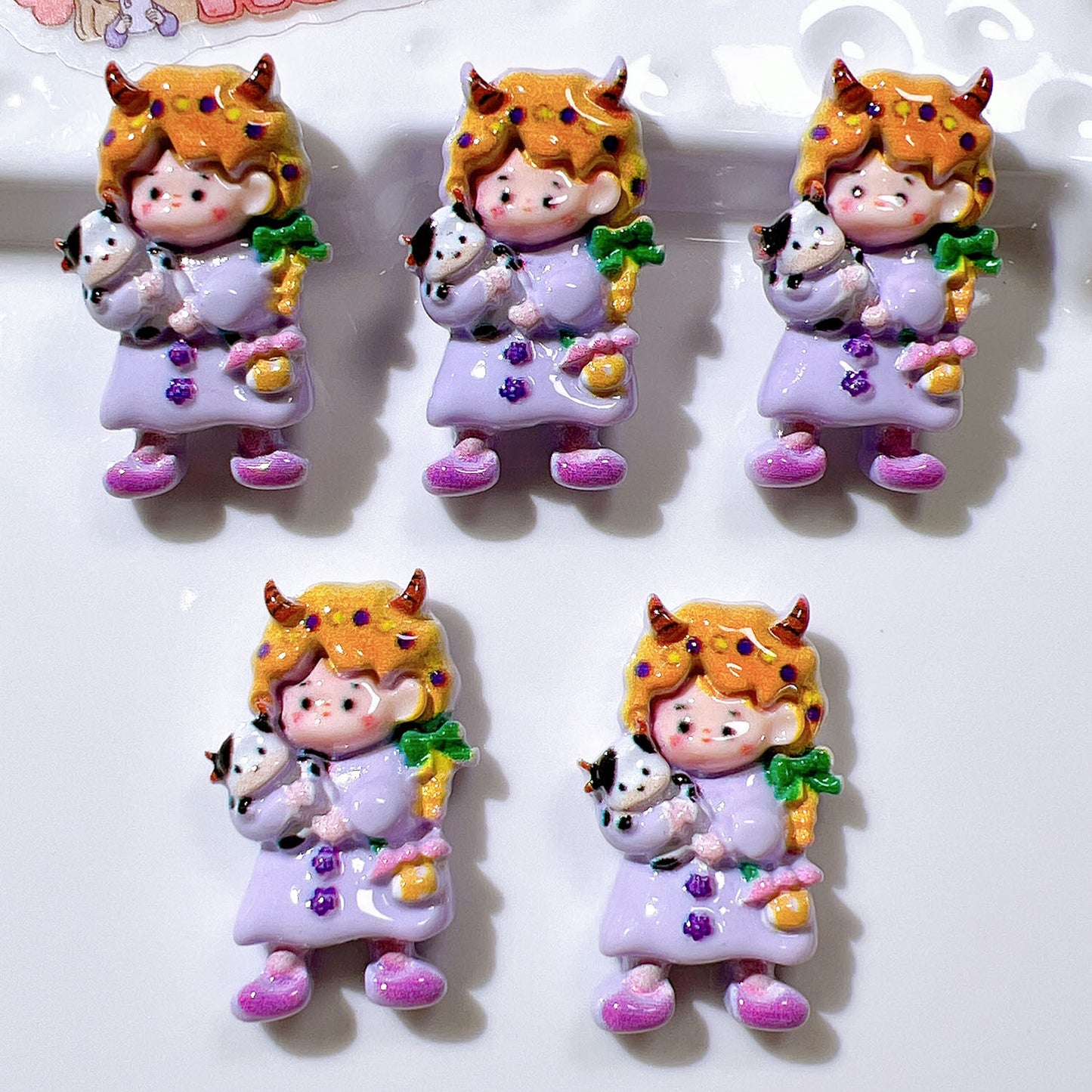 (5pic for 1 Bag) Cutie Constellation Girls DIY Resin Charms (Pack Offline)