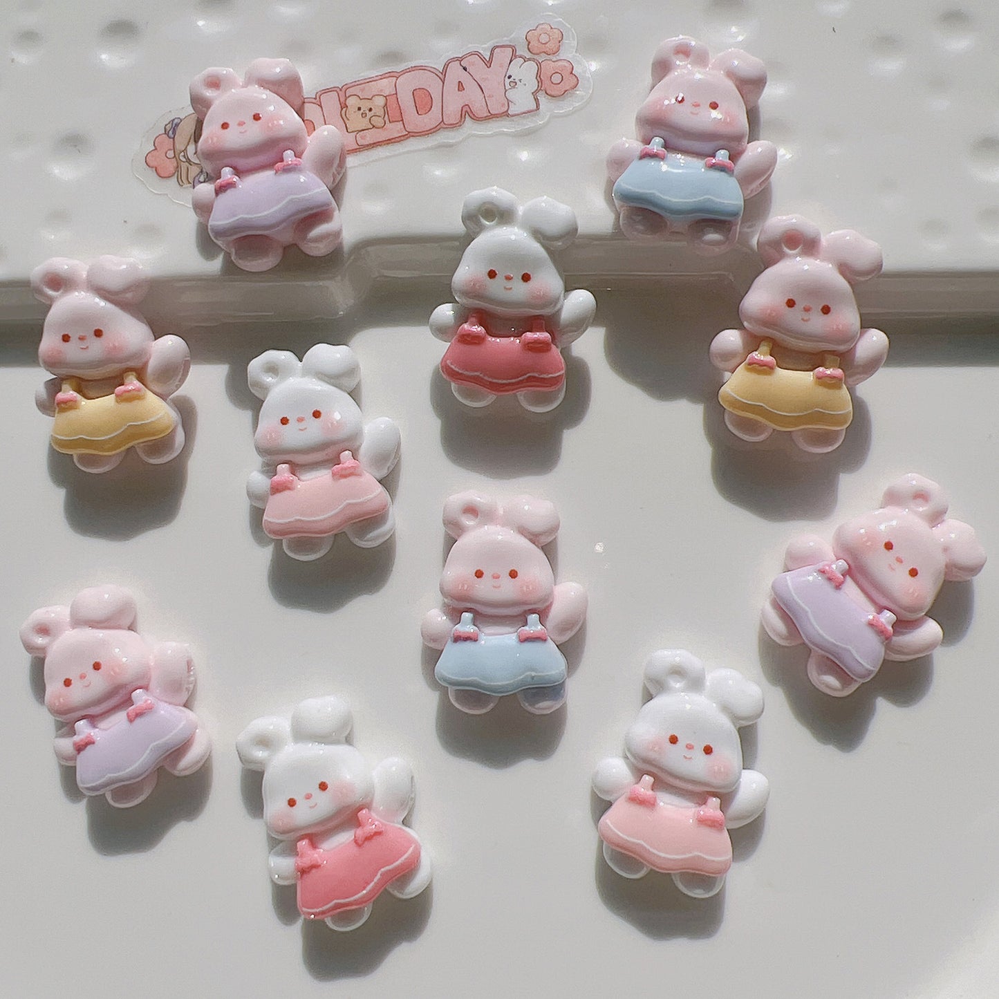 (5pic for 1bag)Cutie rabbit diy resin charms(pack offline)
