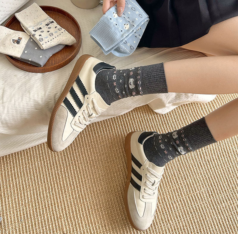 Cozy Cotton Crew Socks for Women | Cute Patterned Winter Socks