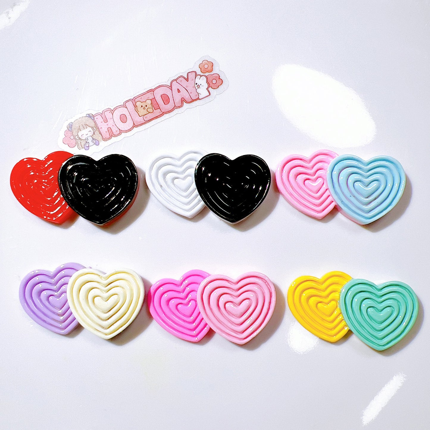 (5pic for1bag)Cutie double love diy resin charms(pack offline)