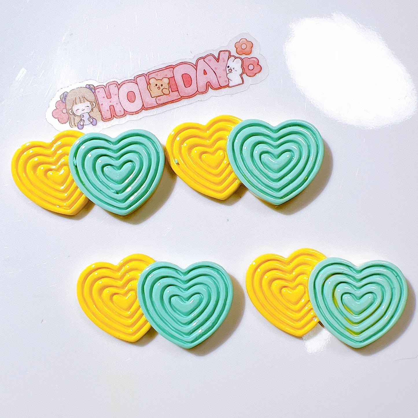 (5pic for1bag)Cutie double love diy resin charms(pack offline)