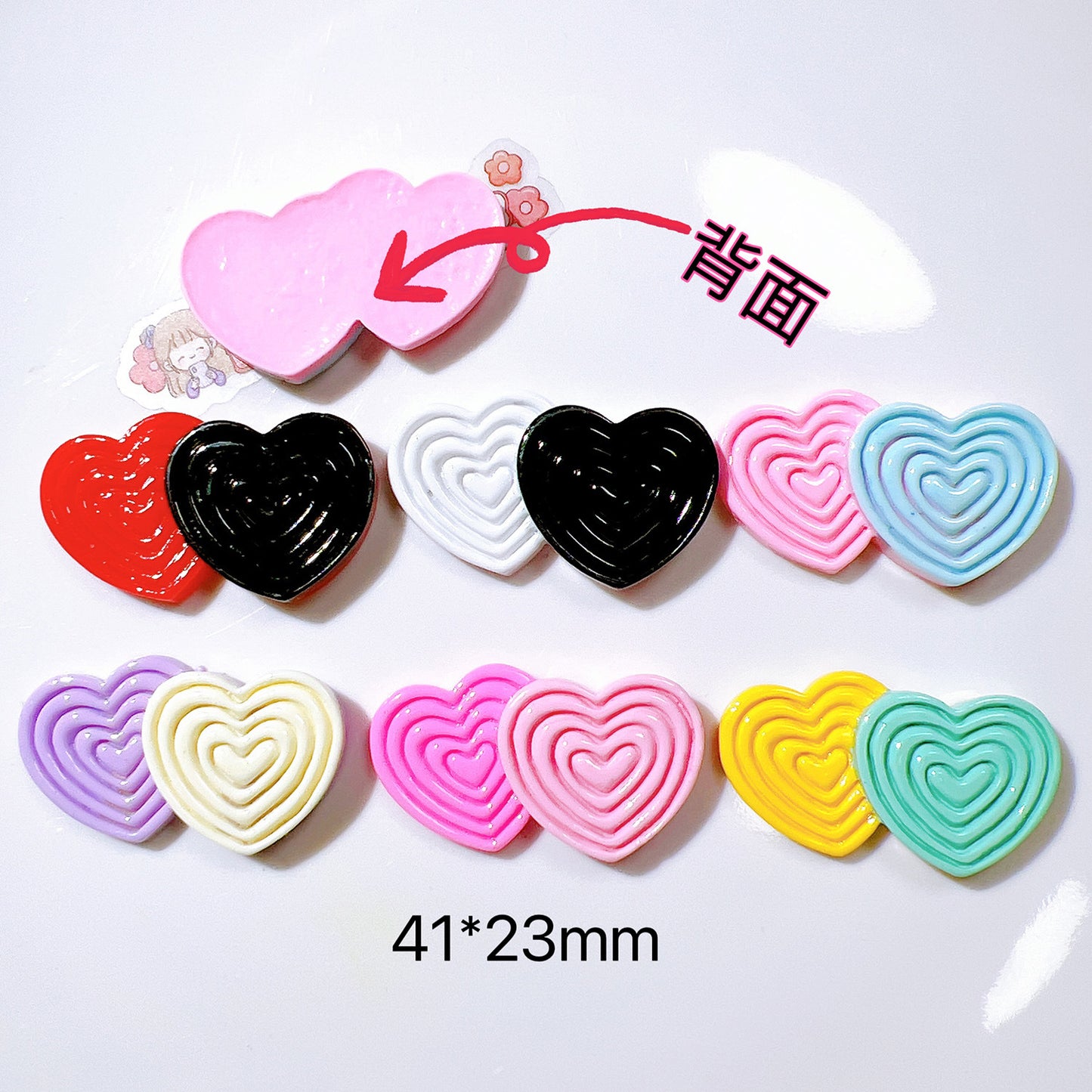 (5pic for1bag)Cutie double love diy resin charms(pack offline)