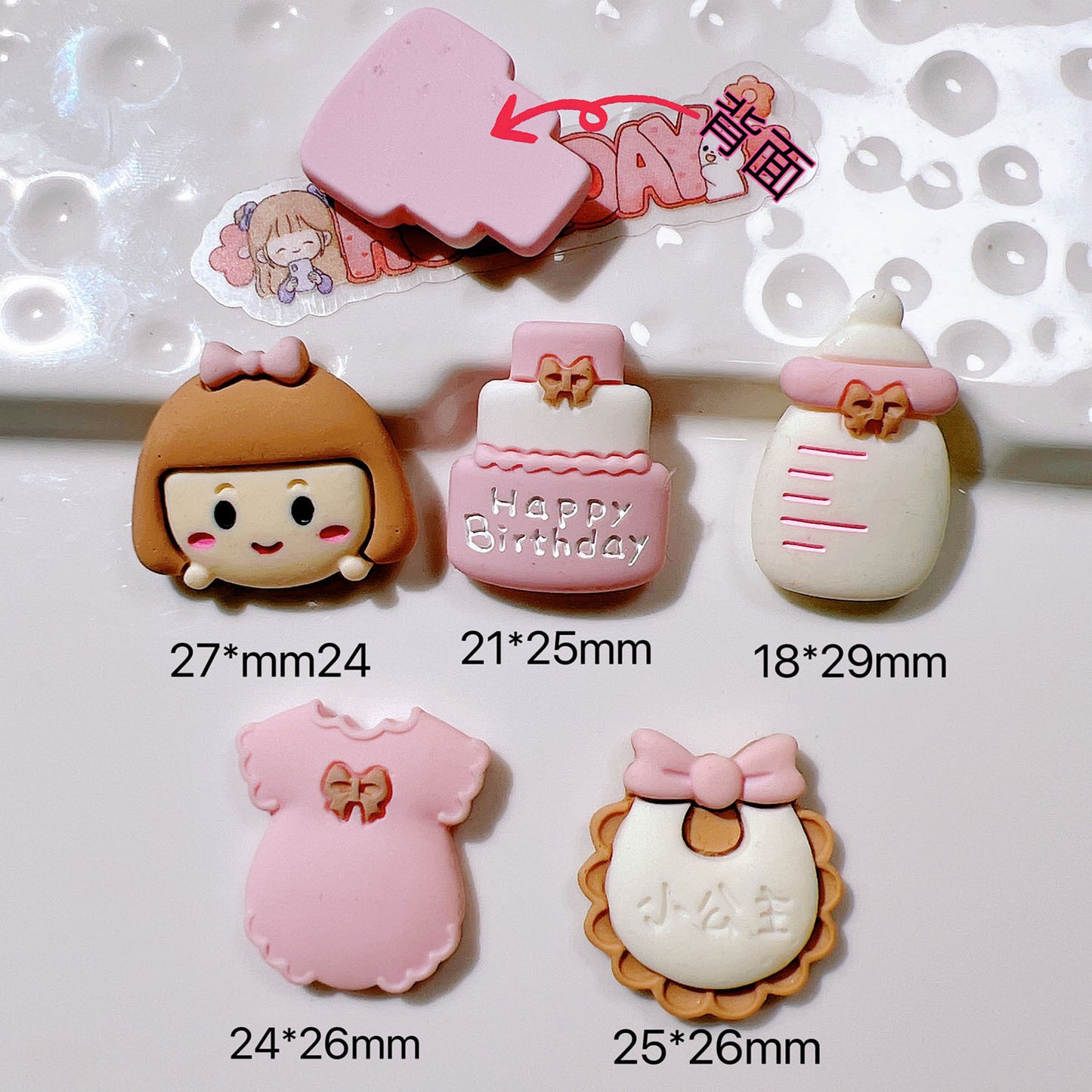 (5pic for 1bag)Cutie Girl Bibs Diy Resin Charms (pack Offline)