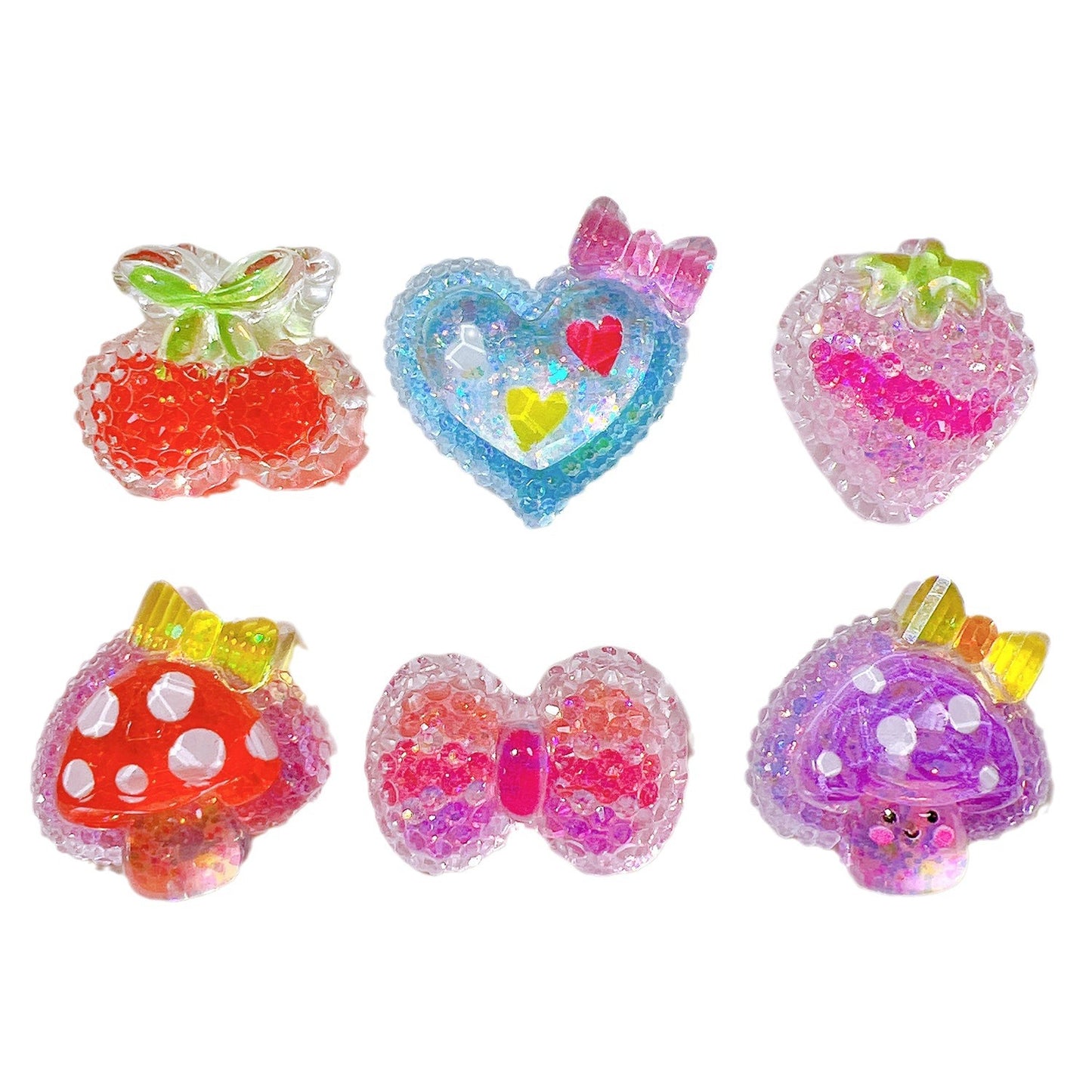 (5pic for1bag)Cutie stars mushrooms diy charms(pack offline)