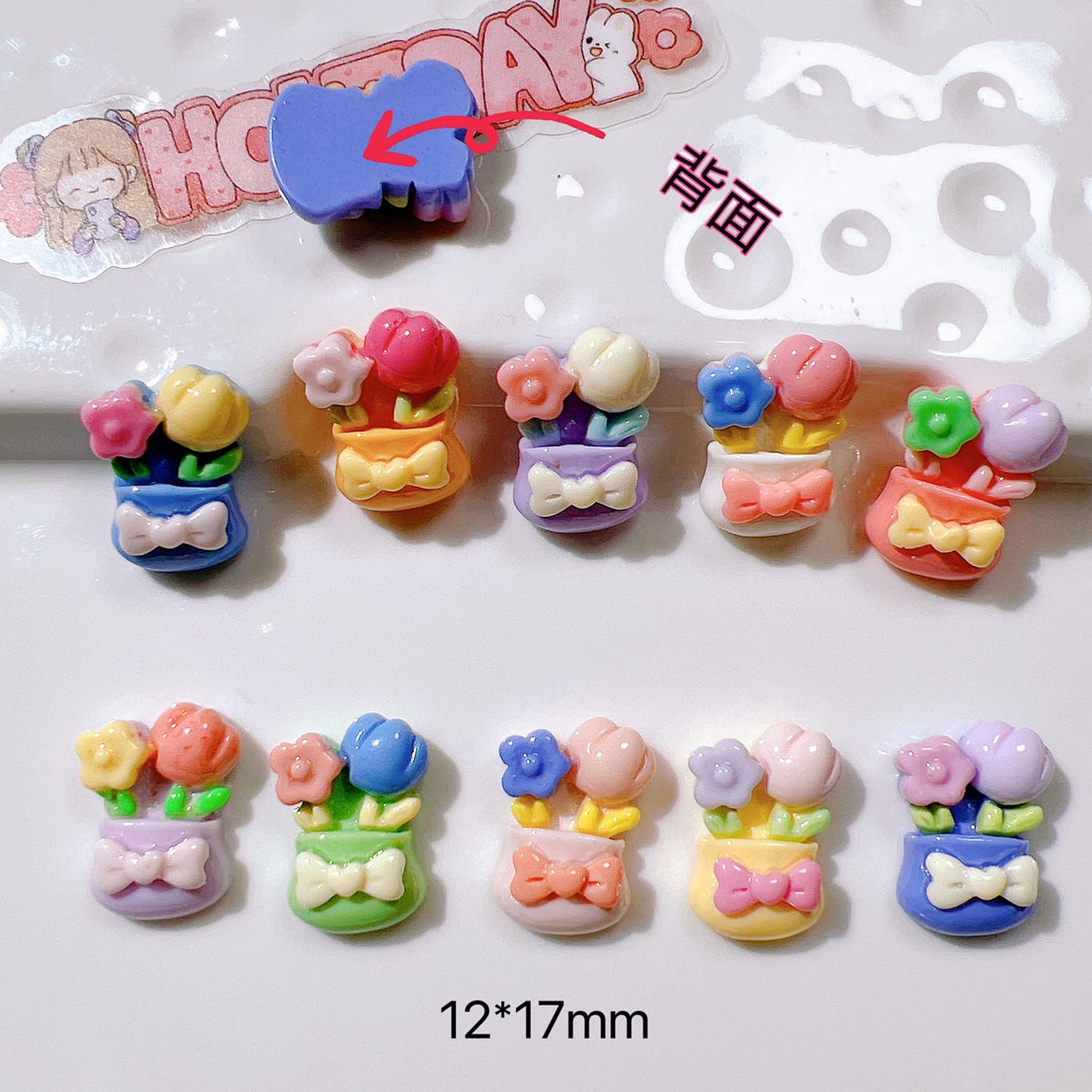 (5pic for 1bag)Cutie mini flower pot diy resin charms (pack offline)