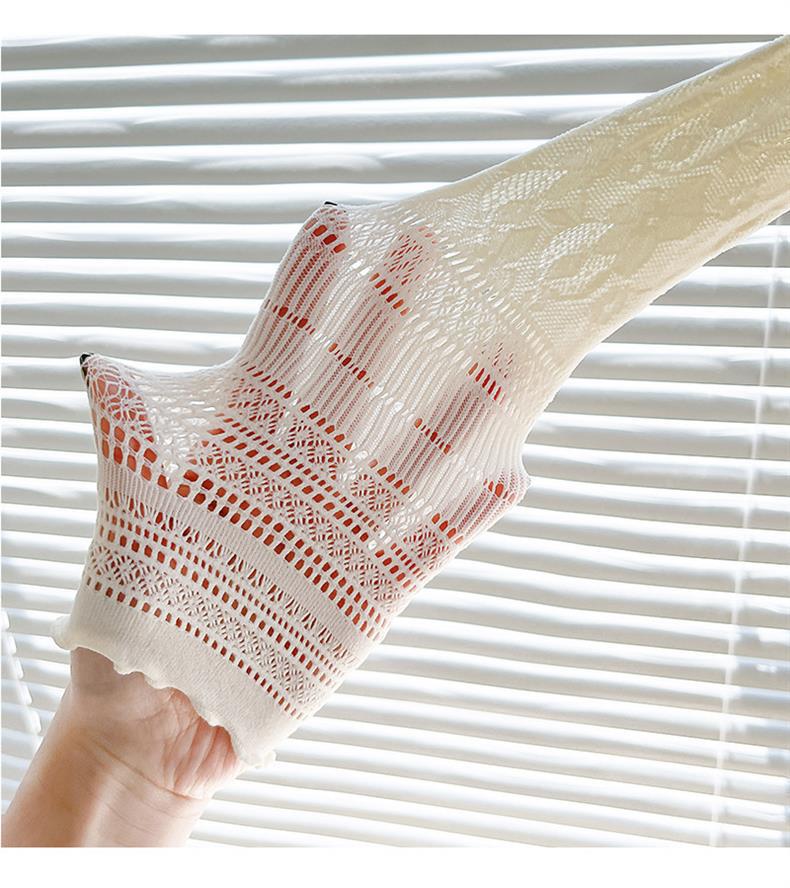 Lace Slouch Crew Socks for Women | Breathable Summer Mesh Socks