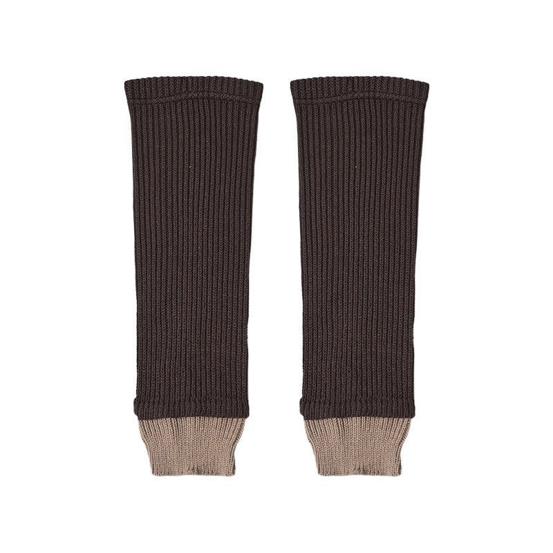 Cozy Y2K Colorblock Knit Leg Warmers for Women